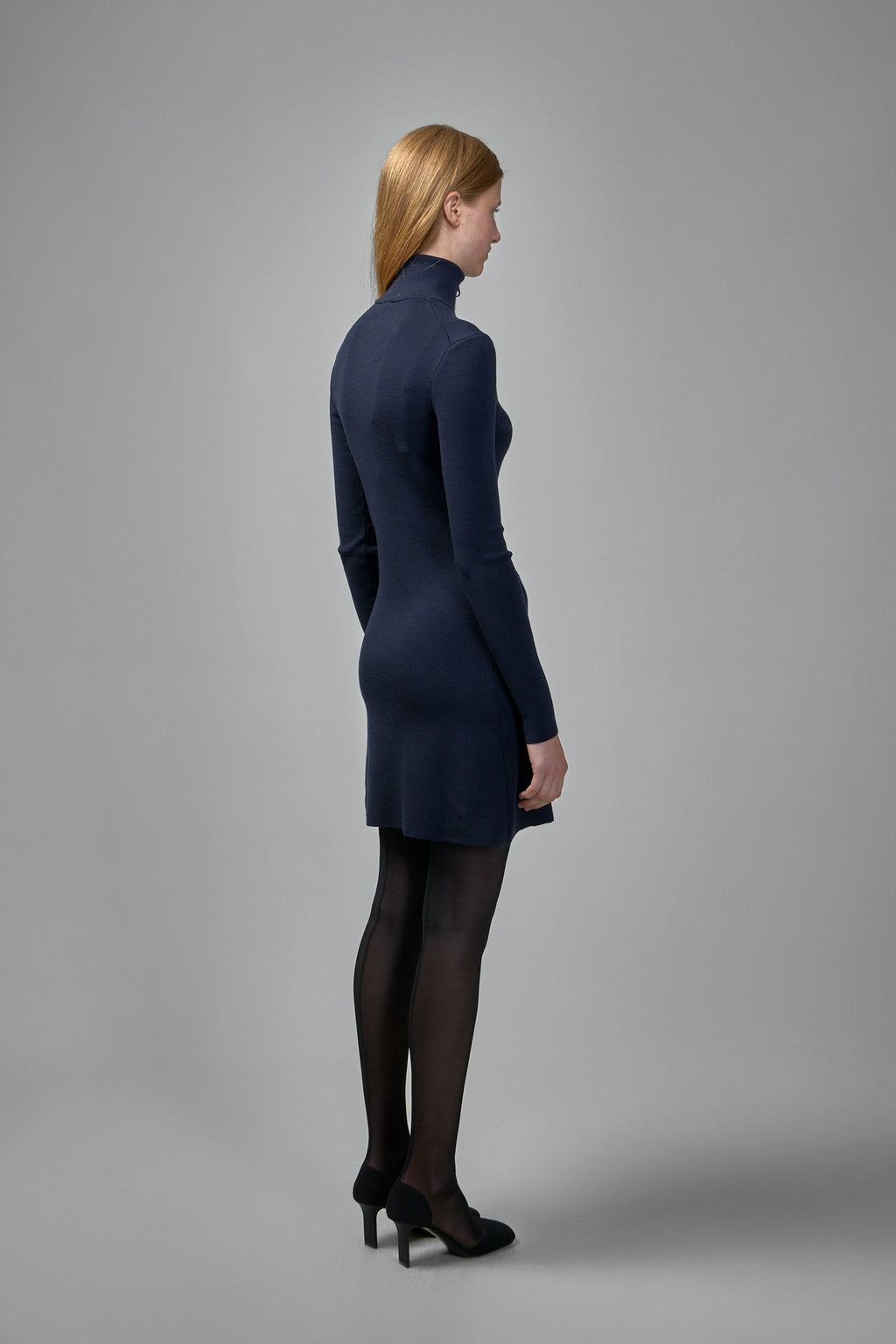 Zipped Mockneck Dress