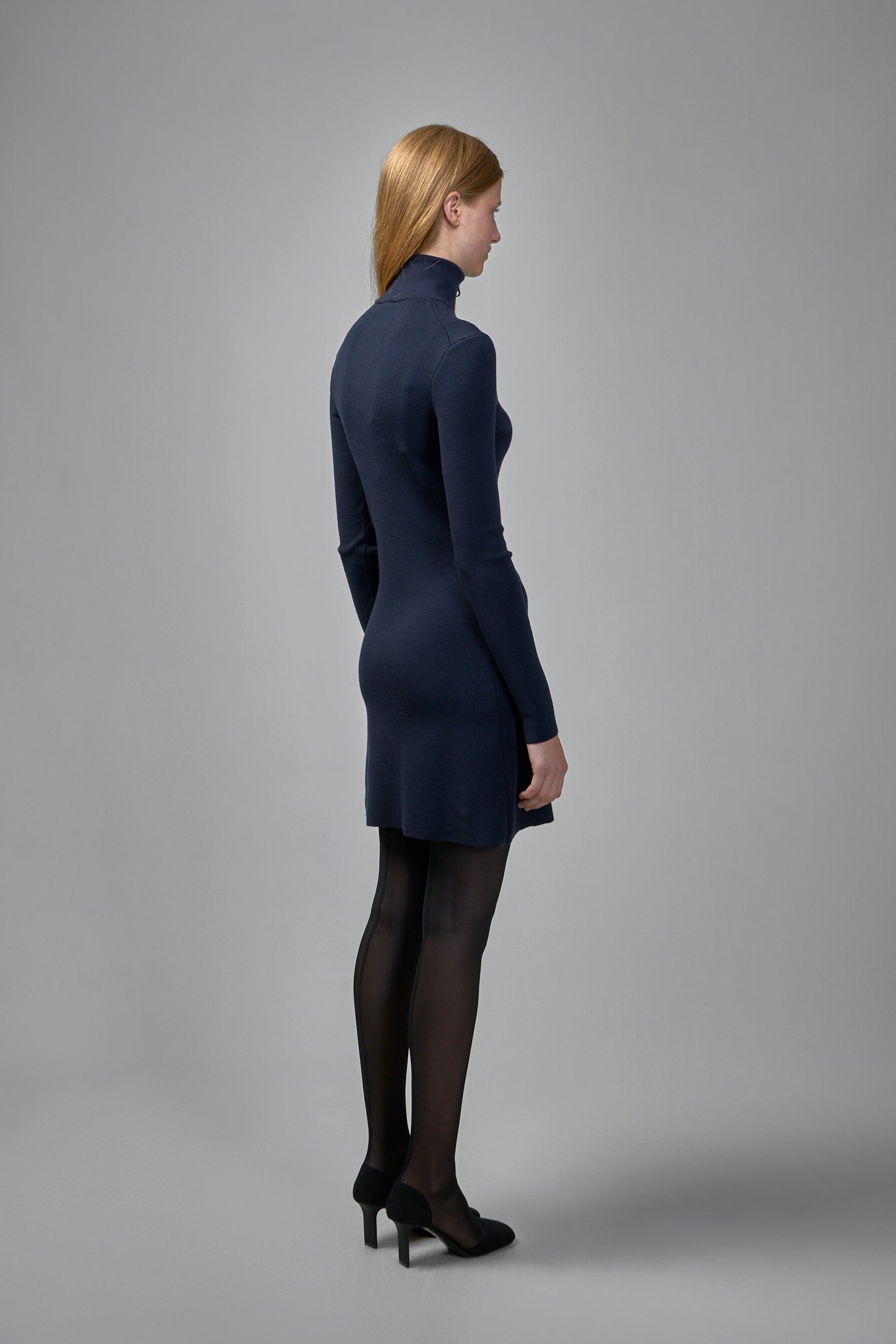 Zipped Mockneck Dress