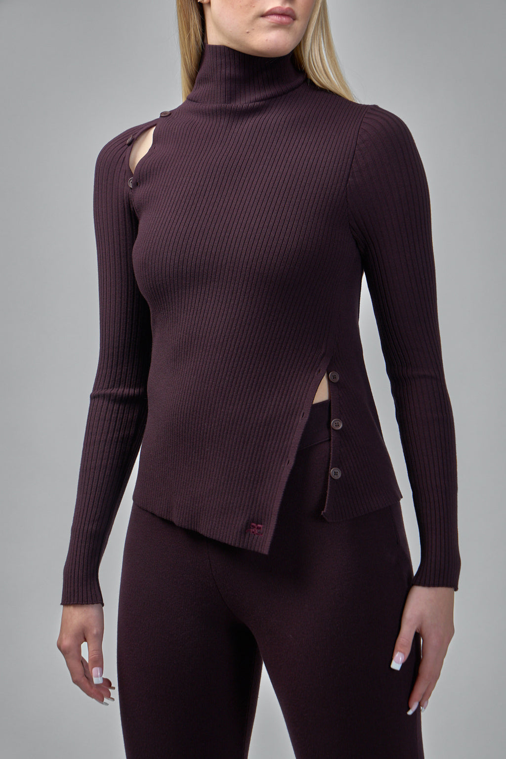 Sweater Oblique Buttoned