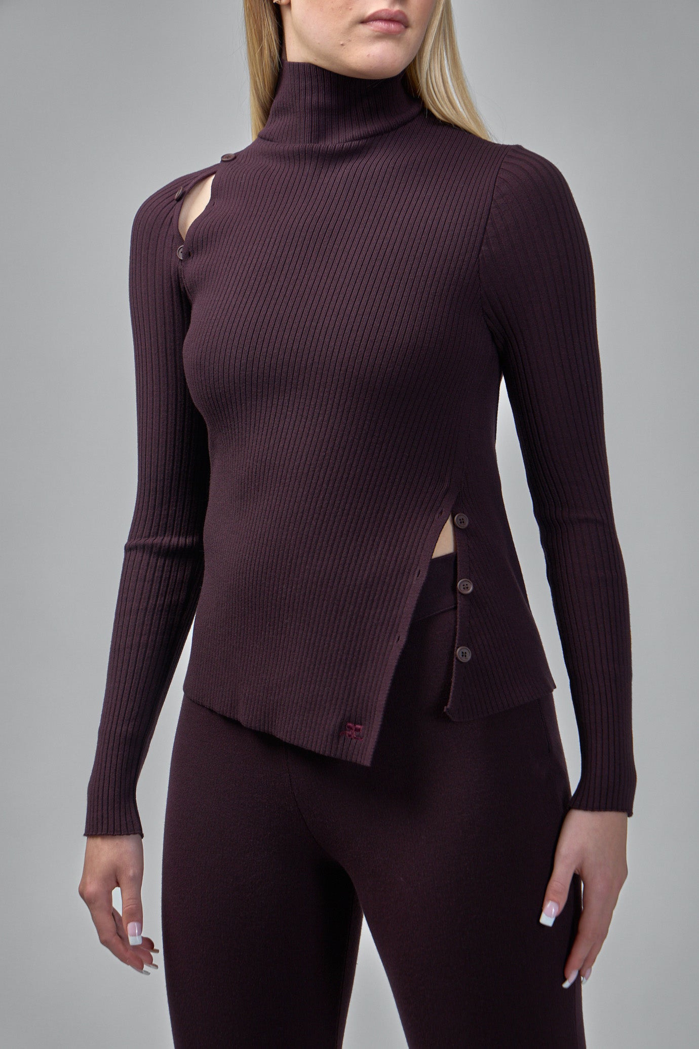 Sweater Oblique Buttoned