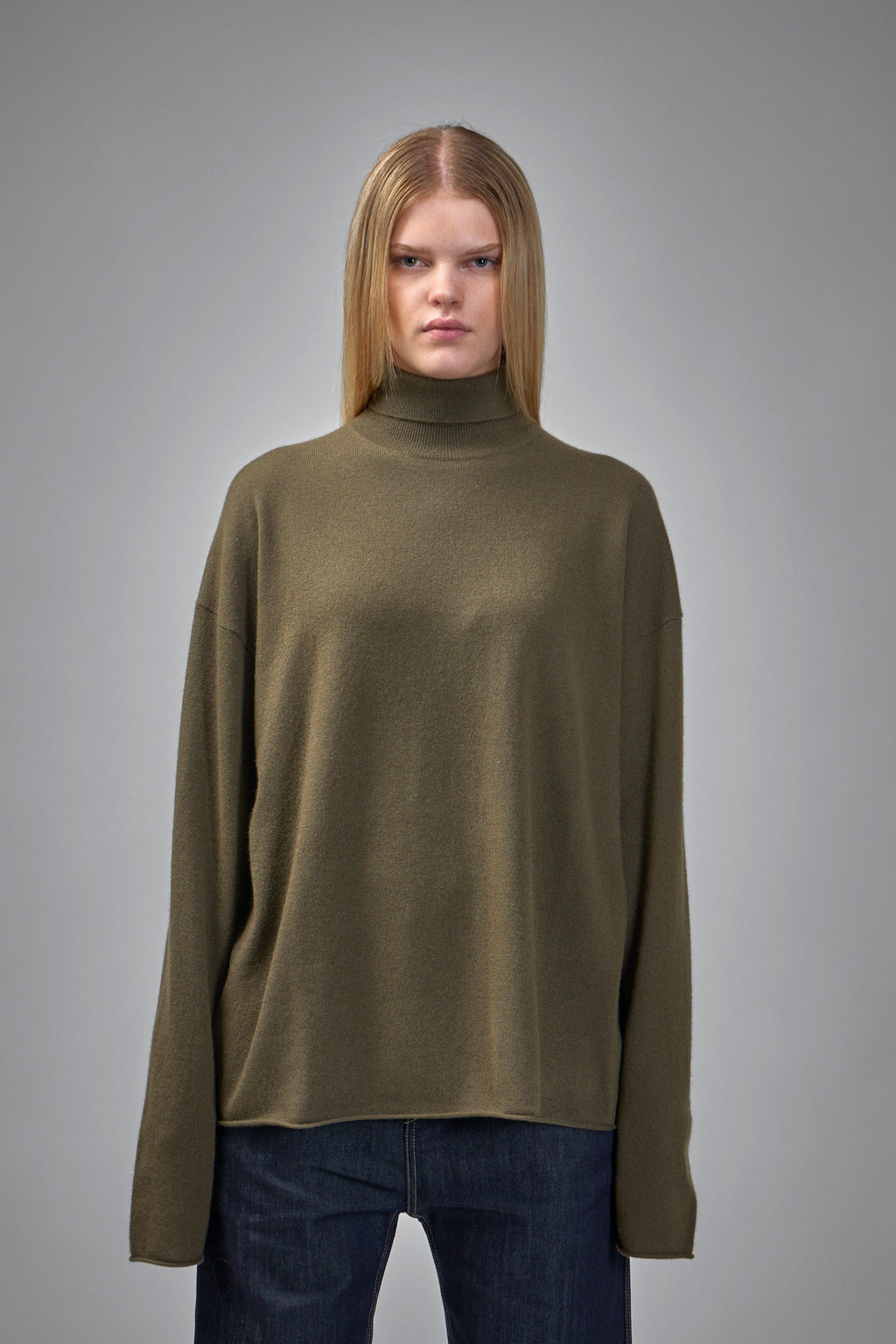 Marchi High Neck Oversized Pullover Long Sleeves Knit