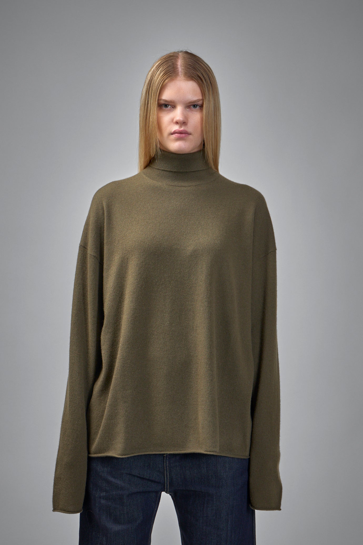 Marchi High Neck Oversized Pullover Long Sleeves Knit