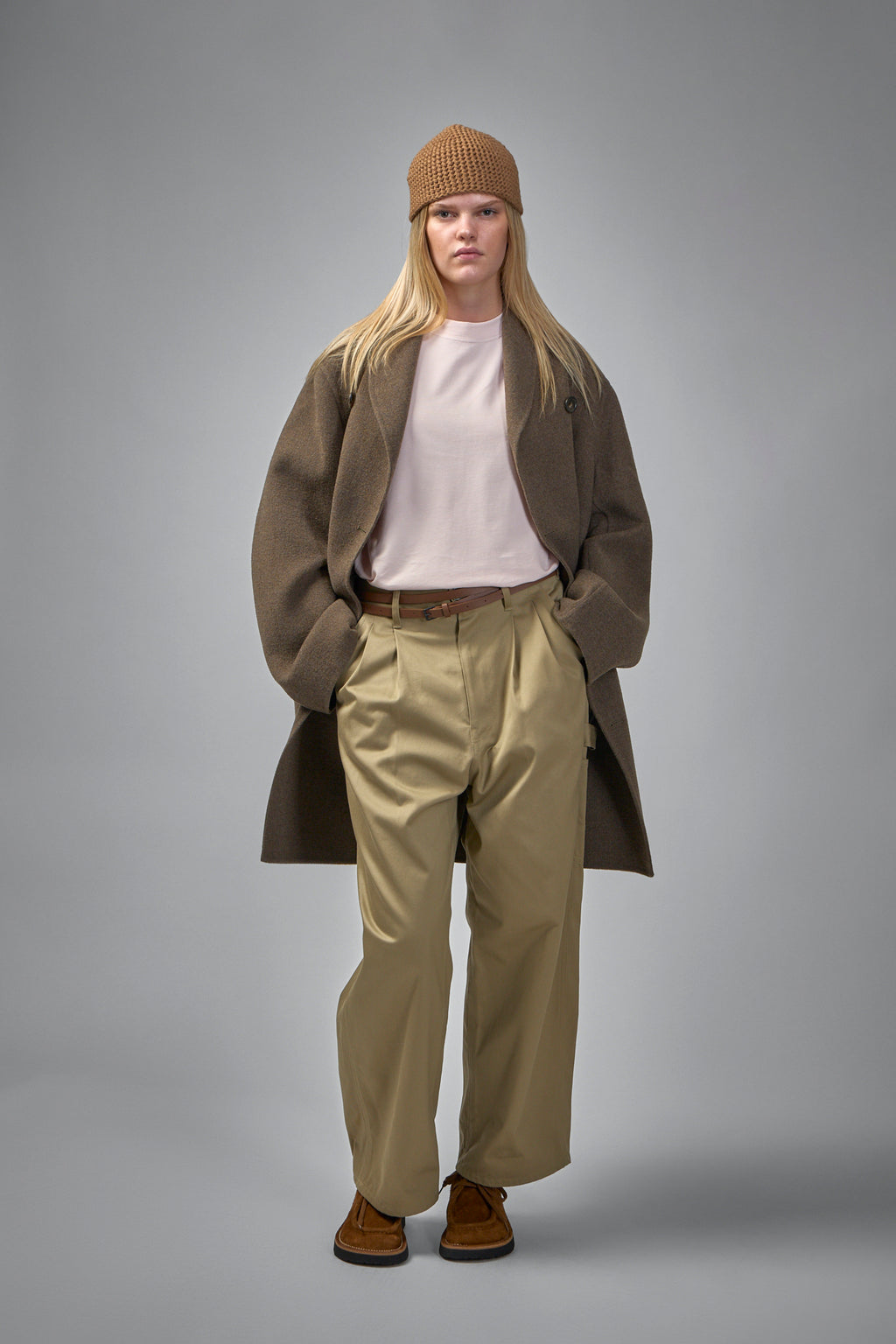 Cross Wolk Caban with Shawl Collar