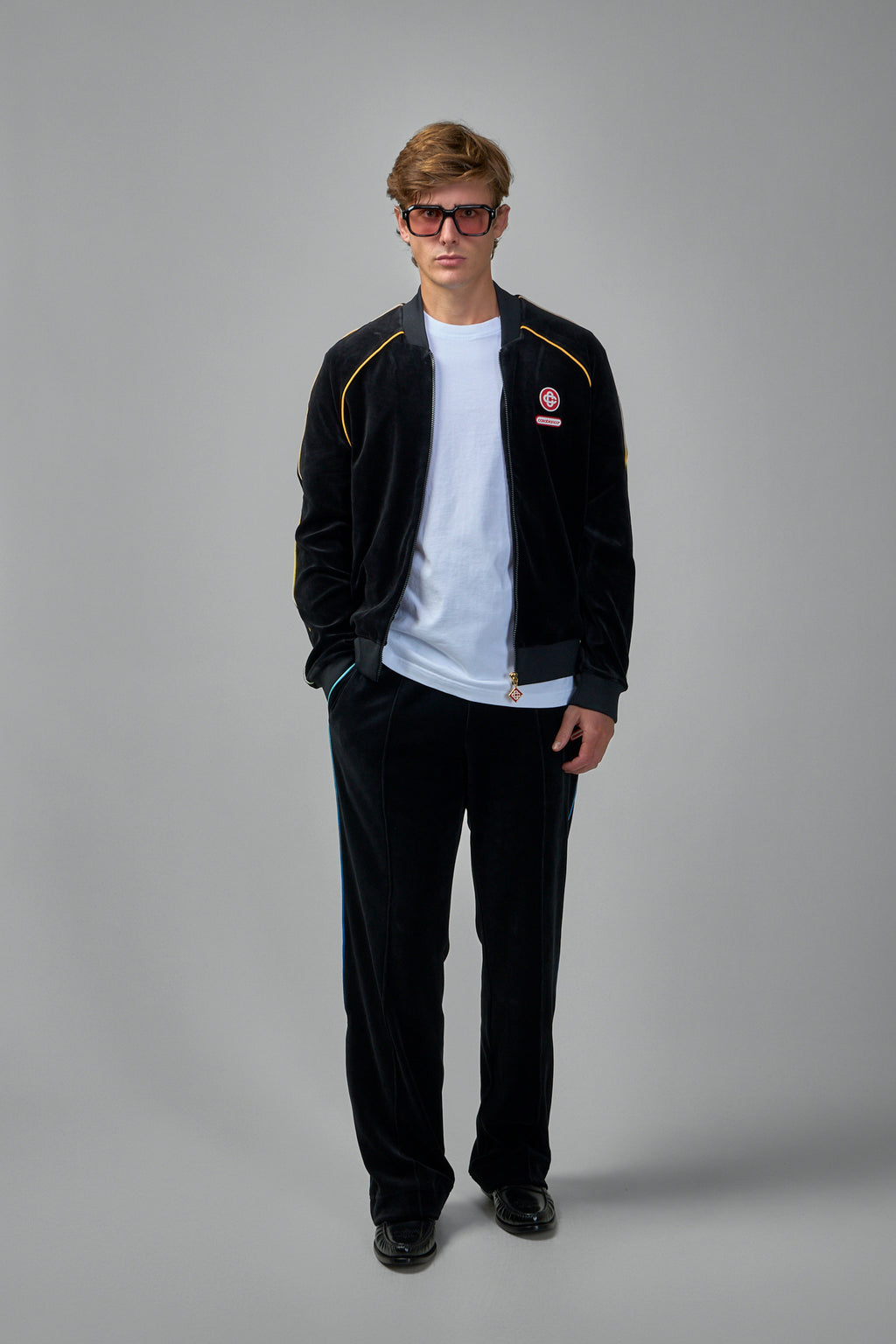 Gradient Piping Velour Track Jacket