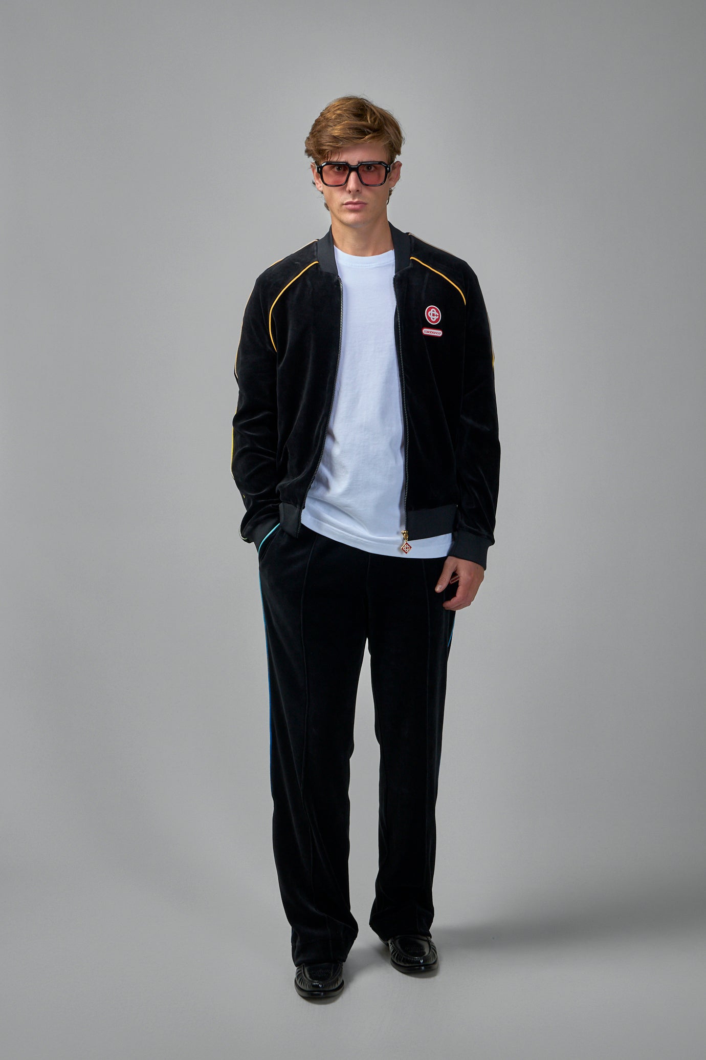 Gradient Piping Velour Track Jacket