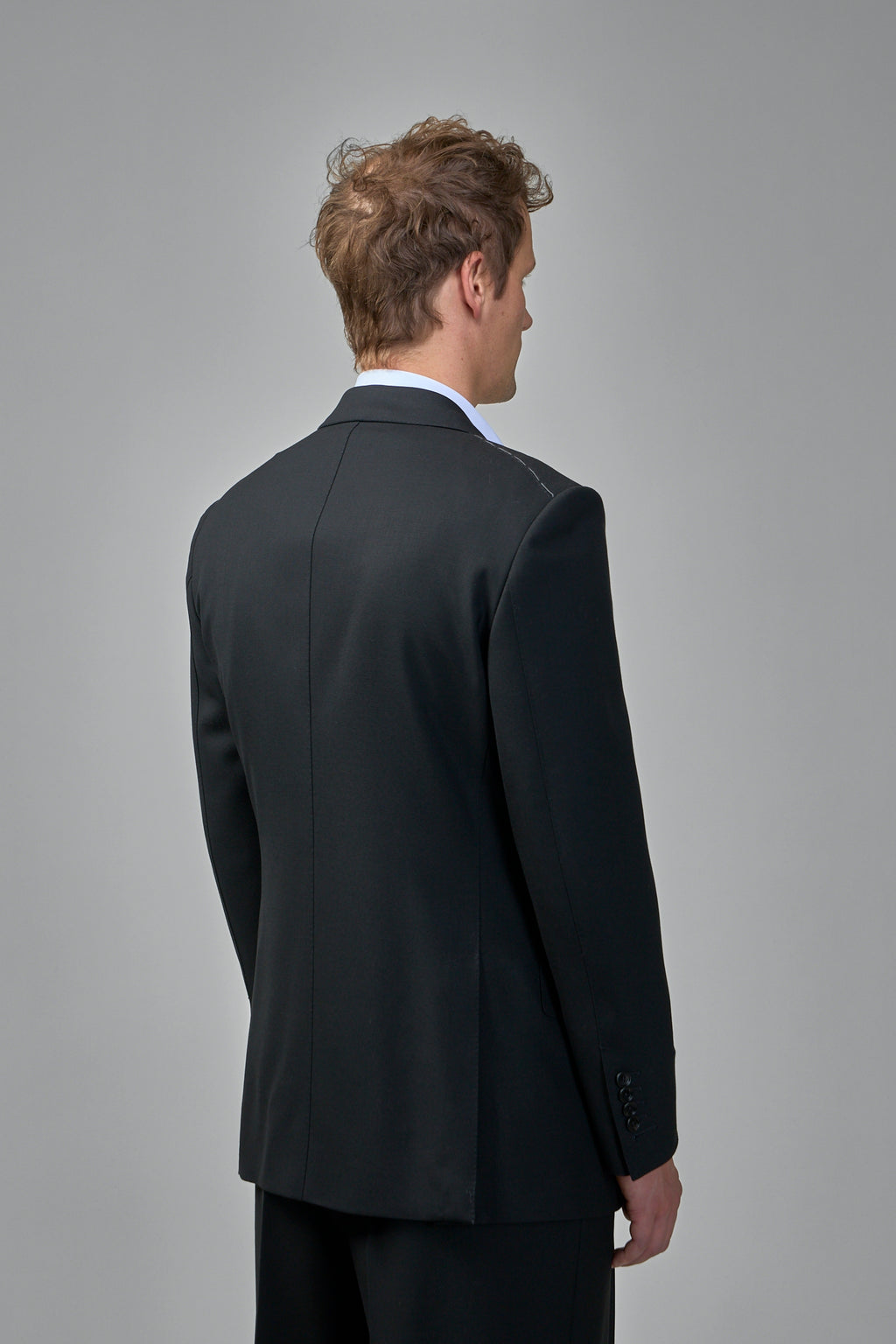 High Twist Broken Twill Double-Breasted Jacket