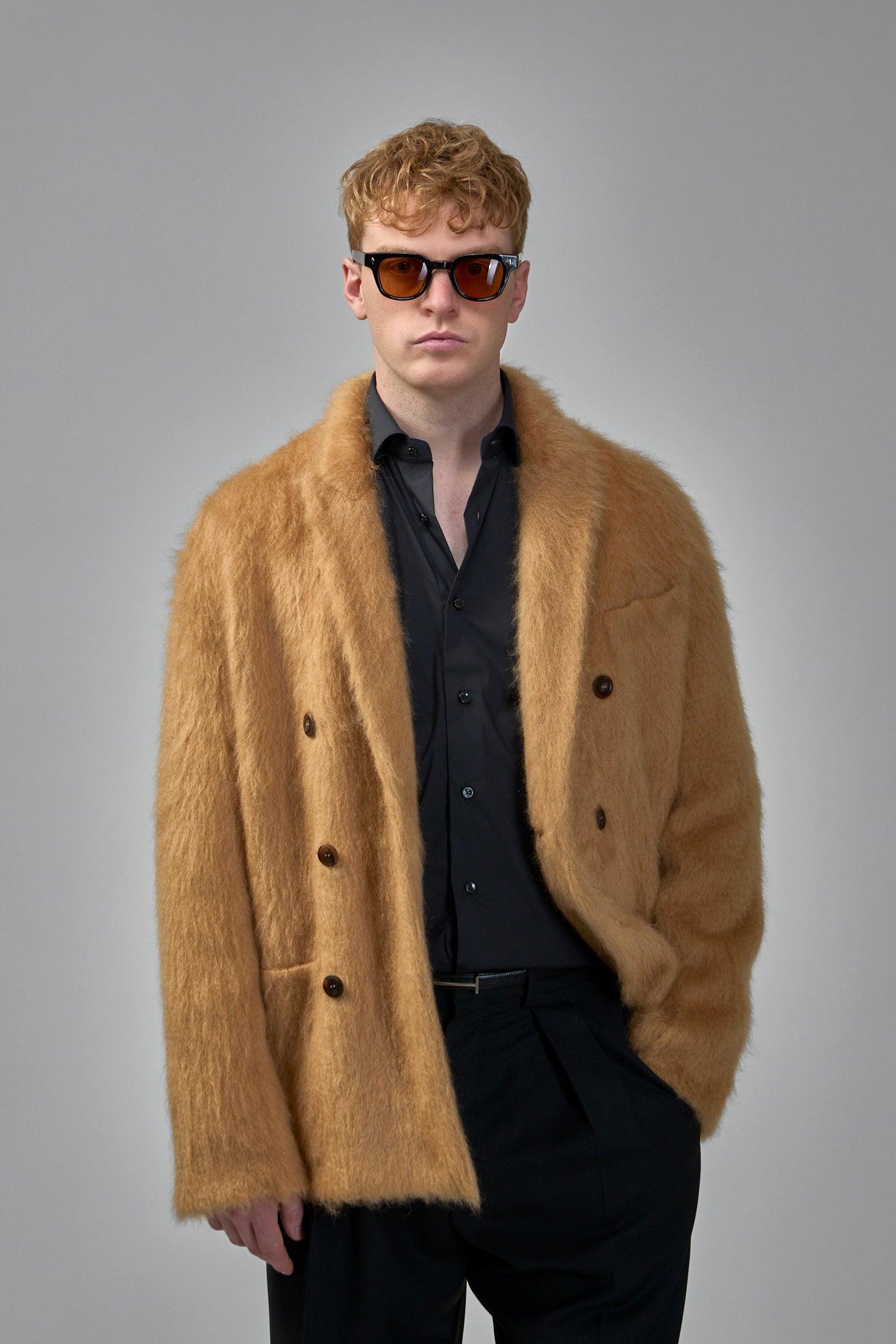 Double-Breasted Cashmere Mohair Jacket