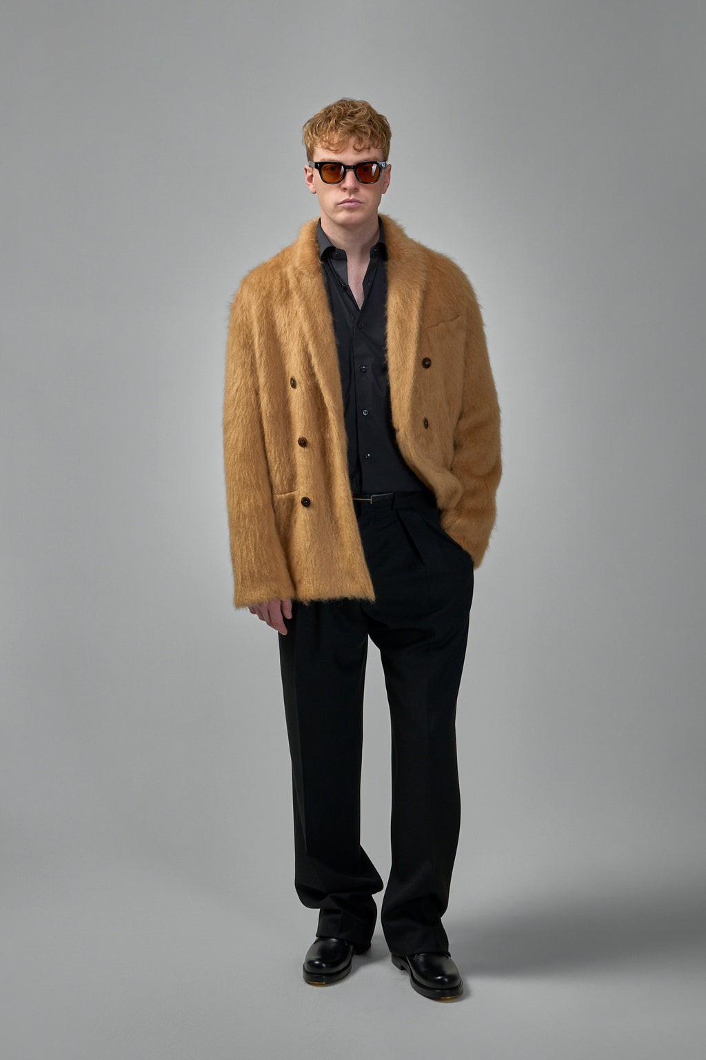 Double-Breasted Cashmere Mohair Jacket