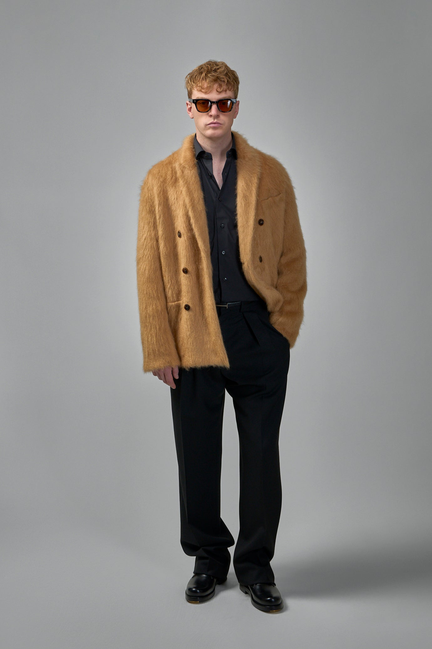 Double-Breasted Cashmere Mohair Jacket