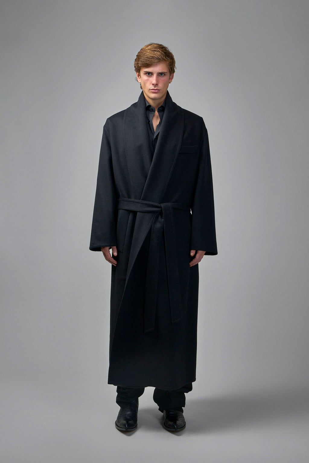 Double Splittable Wool Cashmere Shawl Coat