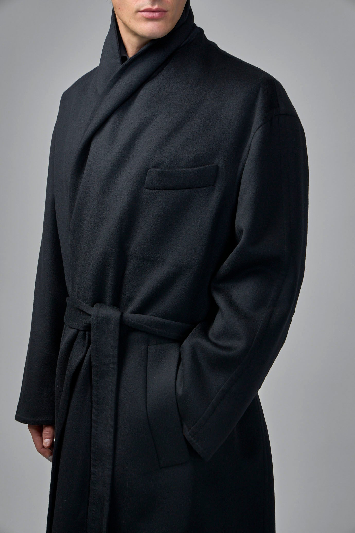 Double Splittable Wool Cashmere Shawl Coat
