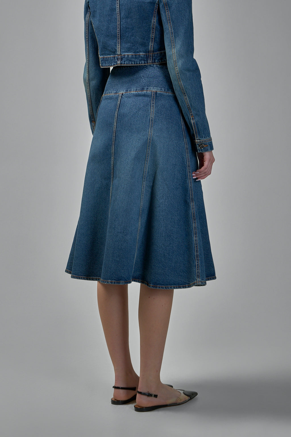 Slit Denim Skirt
