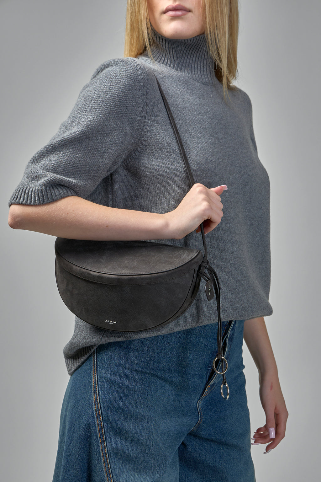 East West Shoulder Bag Nubuck Calfskin