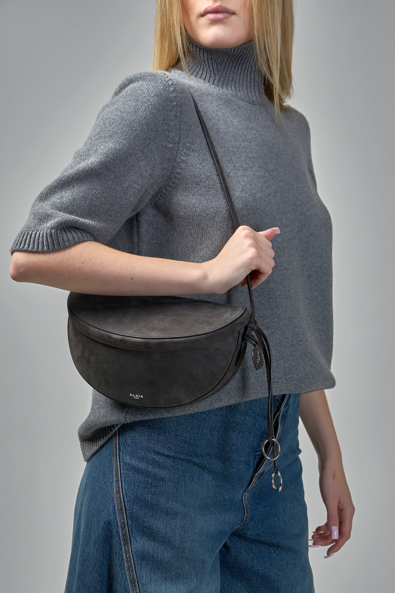 East West Shoulder Bag Nubuck Calfskin