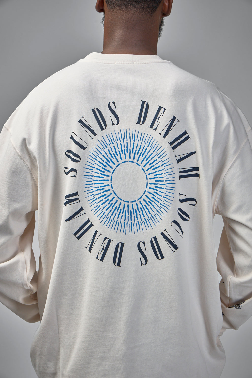 Denham Sounds Long Sleeve Tee White - Boxy Fit