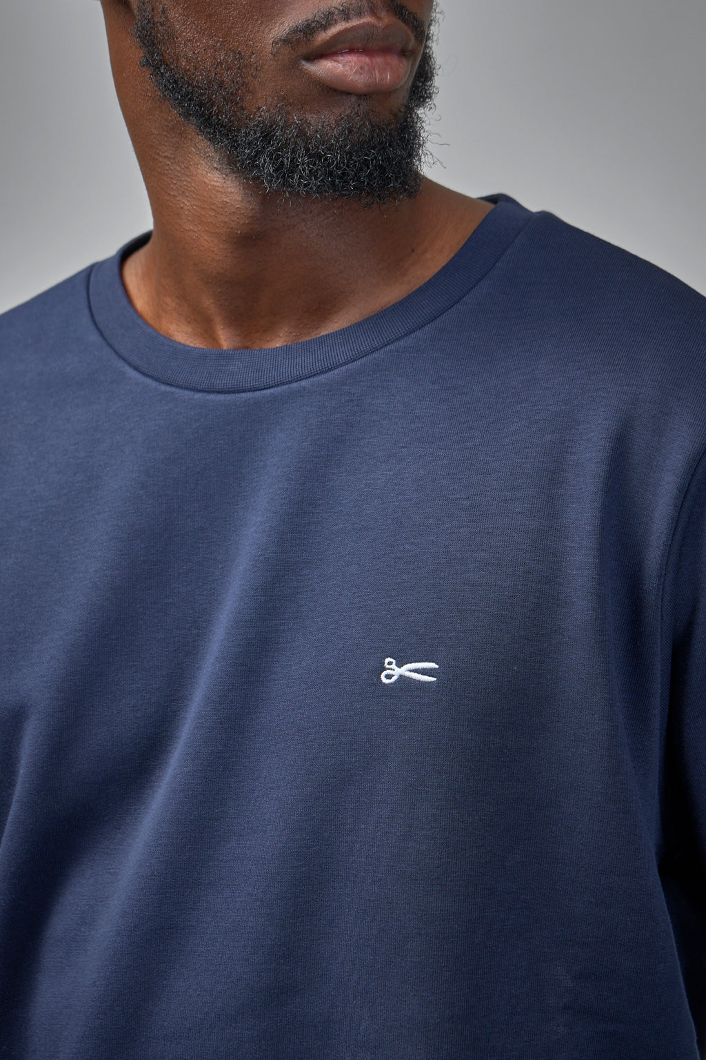 Scissor Crewneck Navy Blazer - Regular Fit