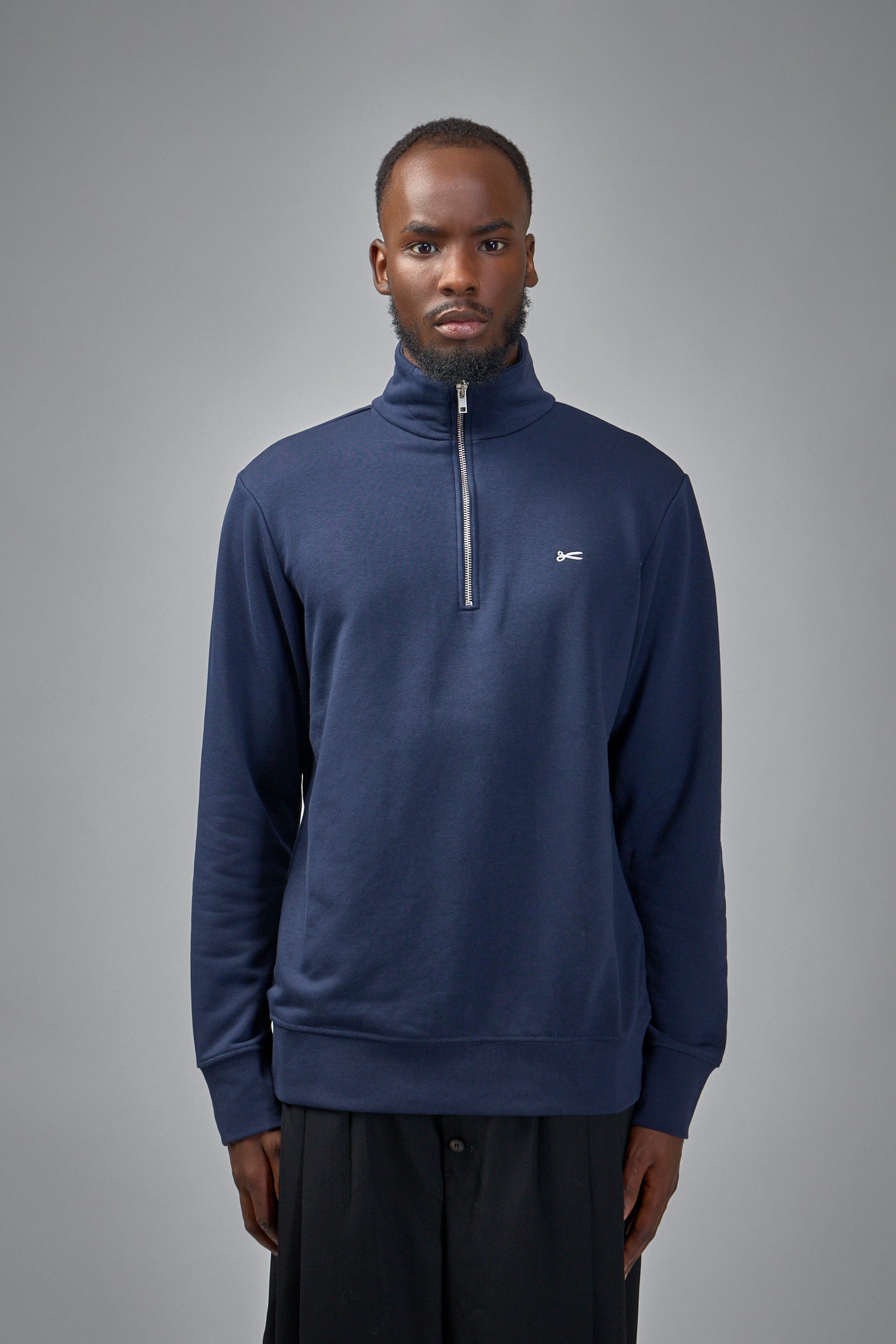 Scissor Half Zip Navy Blazer - Regular Fit