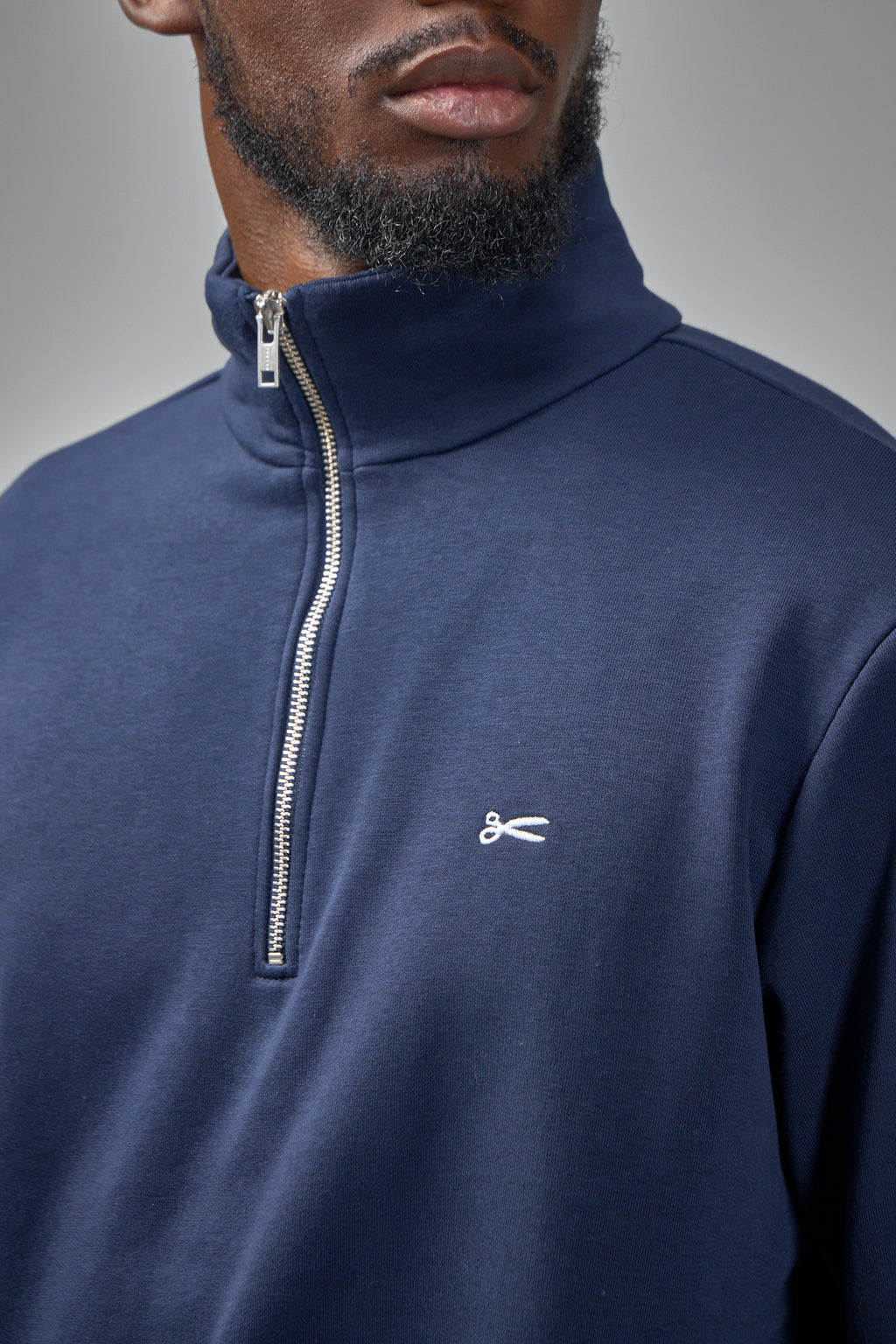 Scissor Half Zip Navy Blazer - Regular Fit