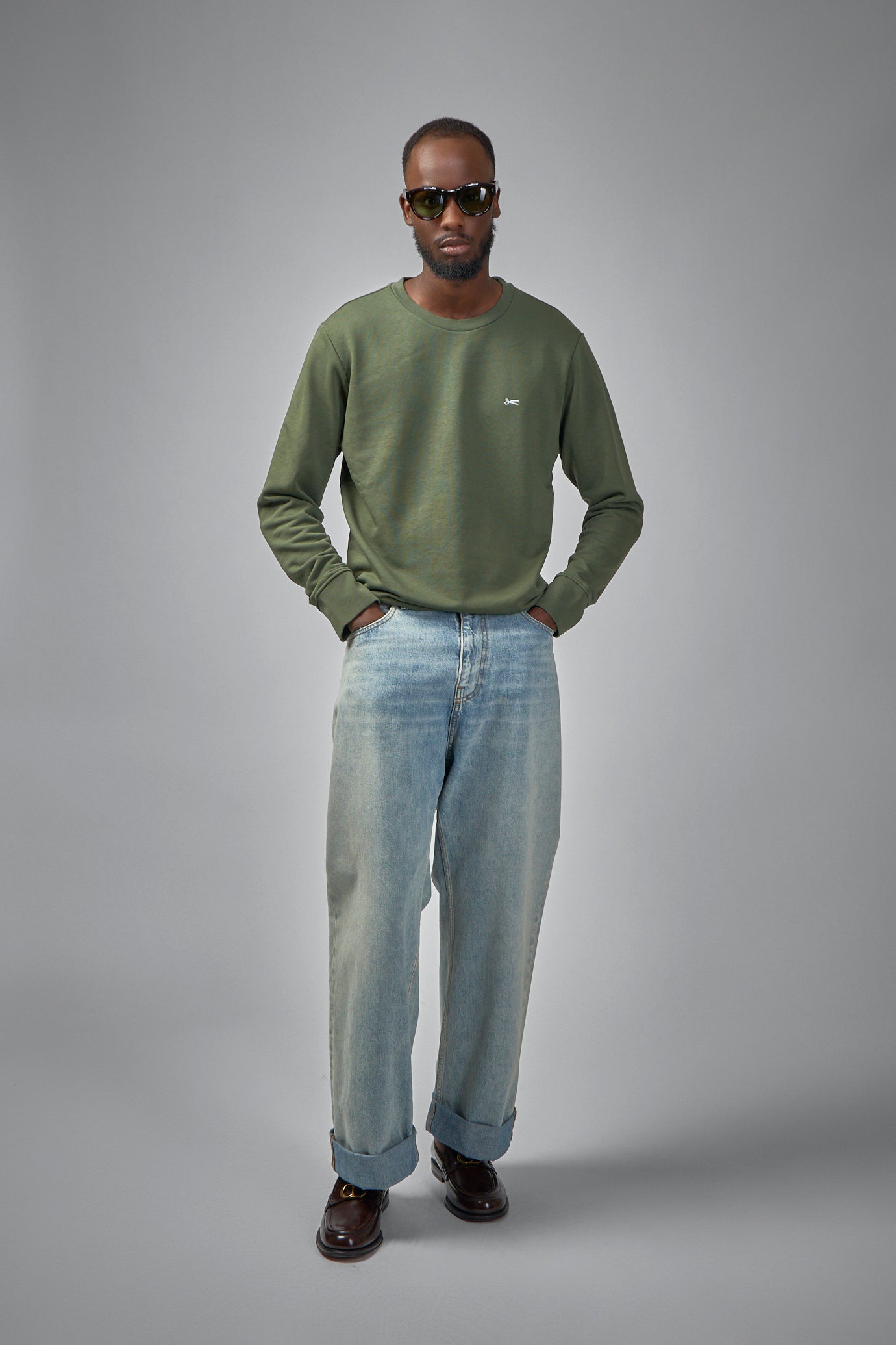 Scissor Crewneck Deep Green - Regular Fit