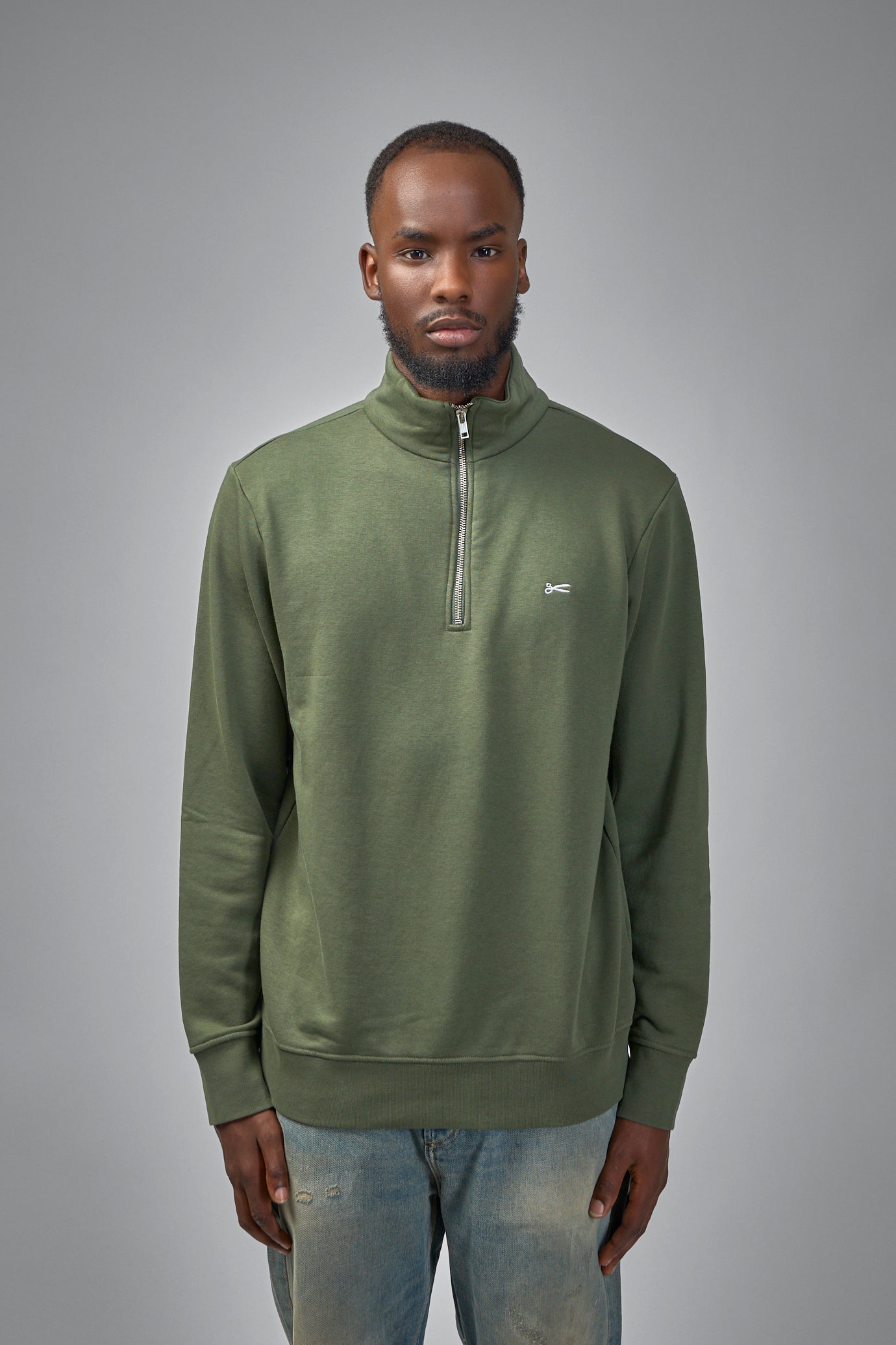 Scissor Half Zip Deep Green - Regular Fit