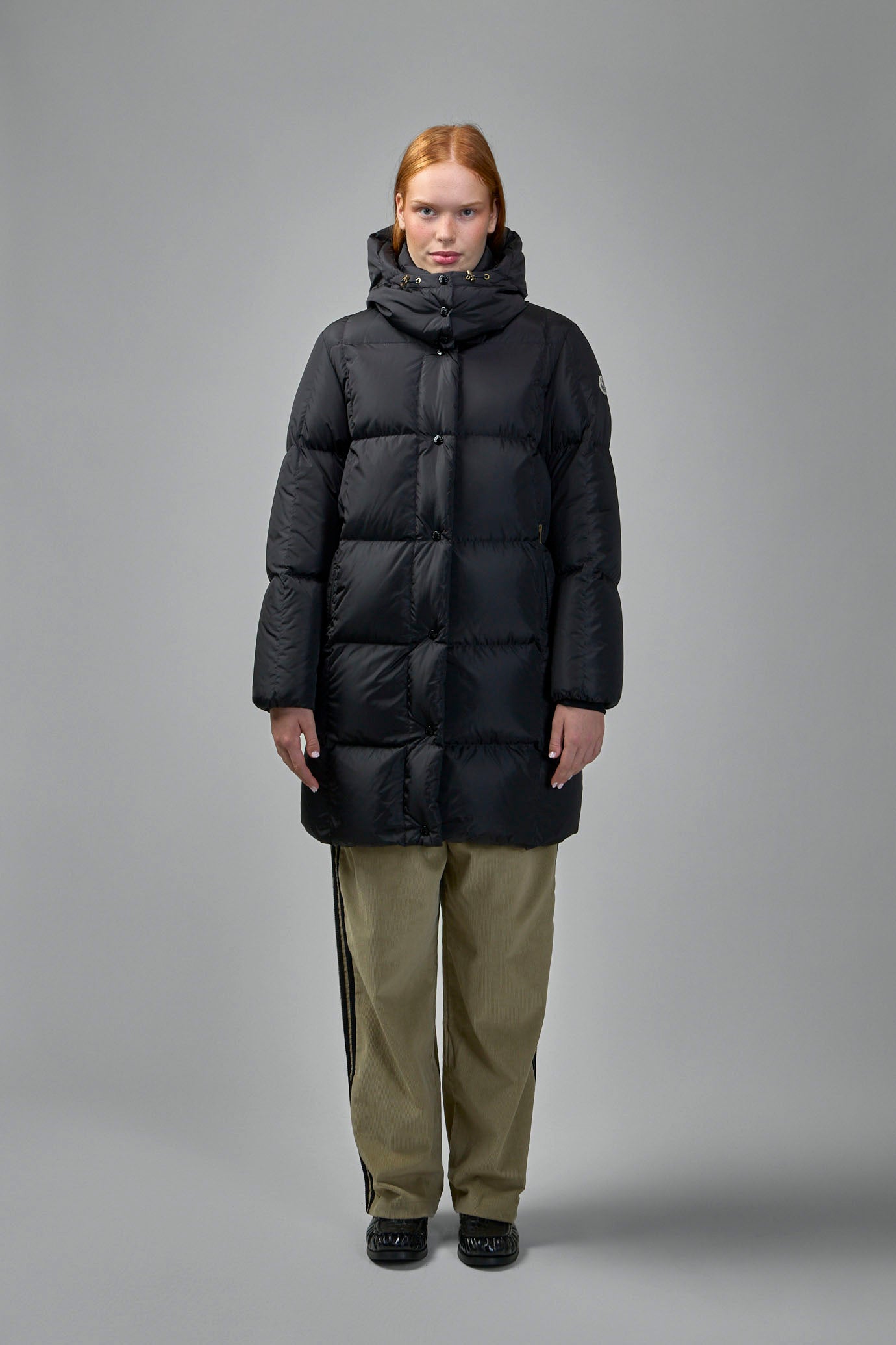 Litte Square Quilted Hooded Long Down Jacket