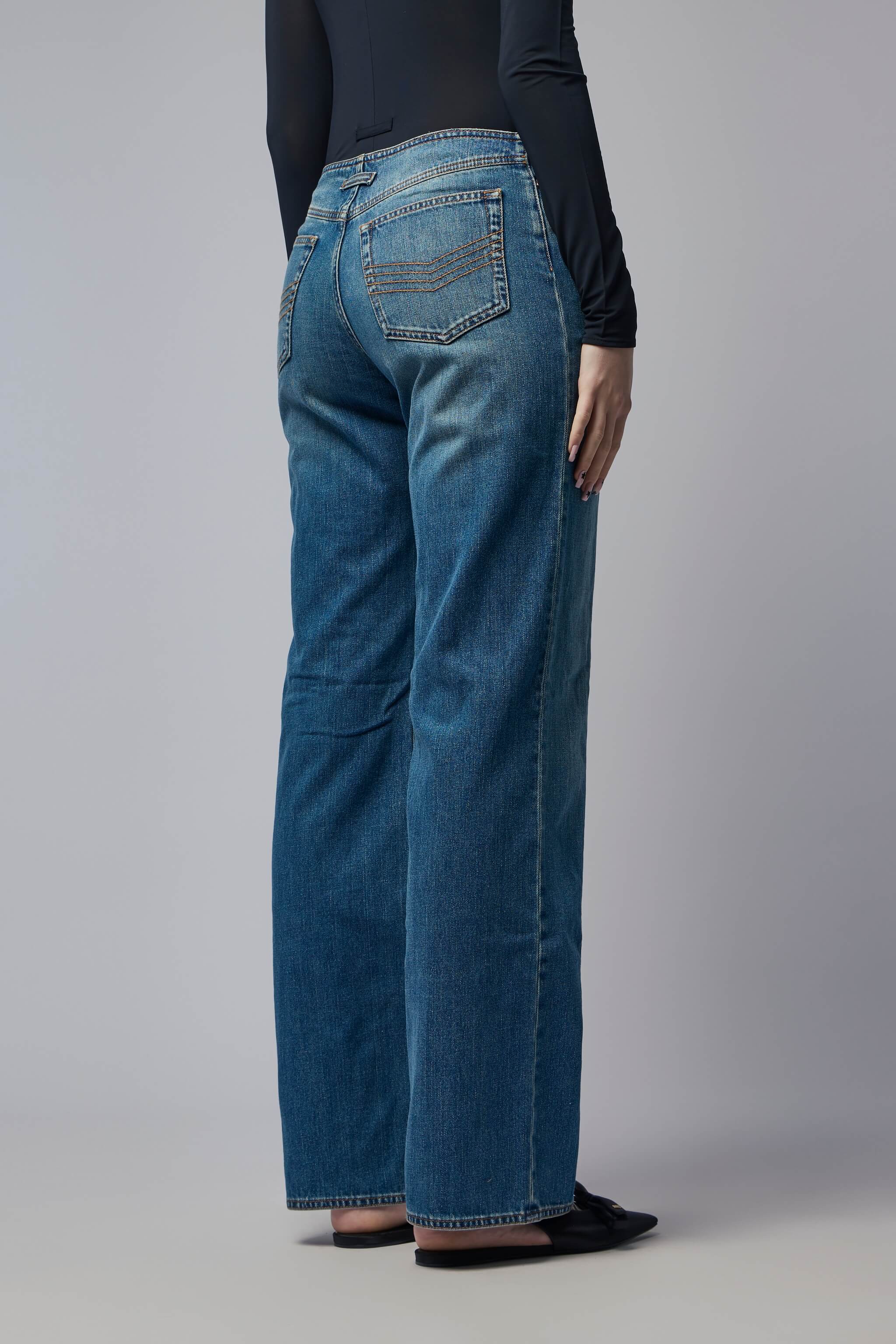 Front Zipped Denim Trouser