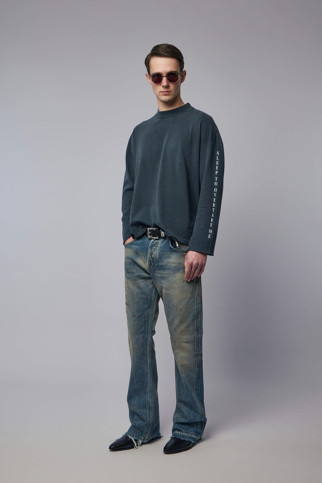 Never Wake Me Mockneck Long Sleeve T-Shirt