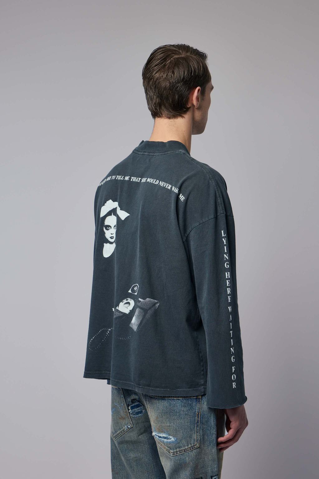 Never Wake Me Mockneck Long Sleeve T-Shirt