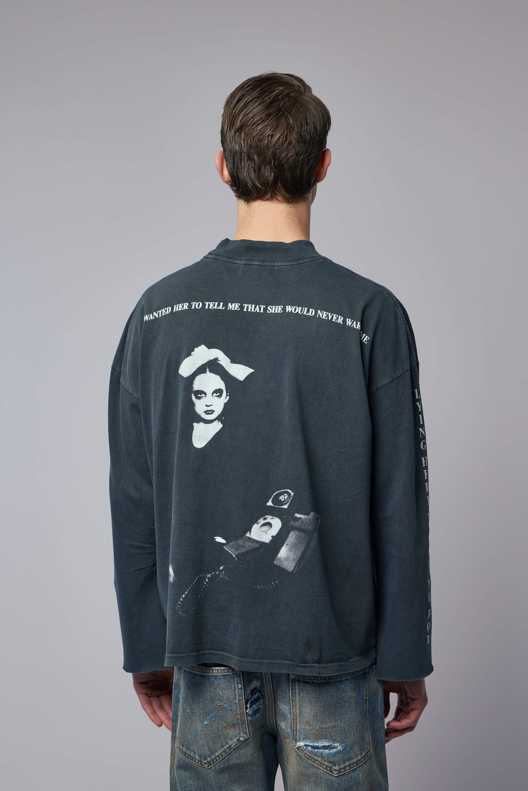 Never Wake Me Mockneck Long Sleeve T-Shirt