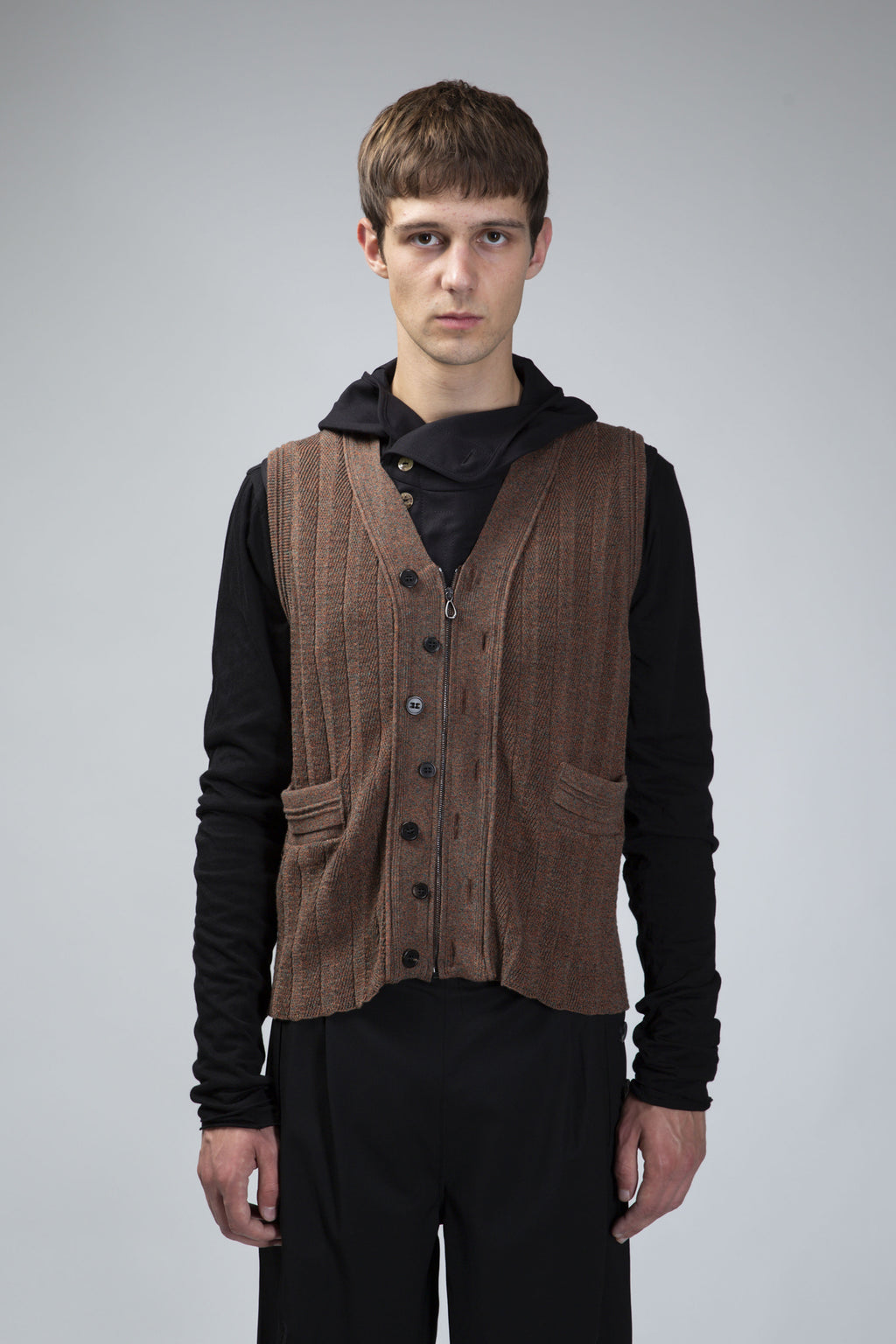 Fitz Knit Vest Melange Orange