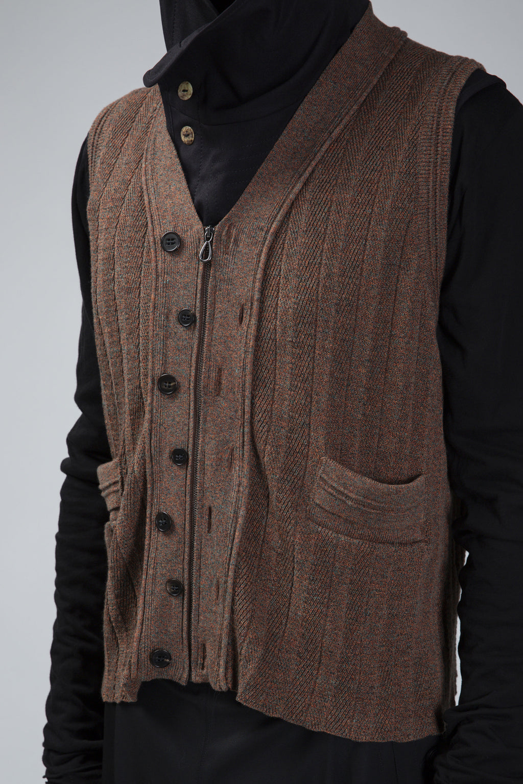 Fitz Knit Vest Melange Orange