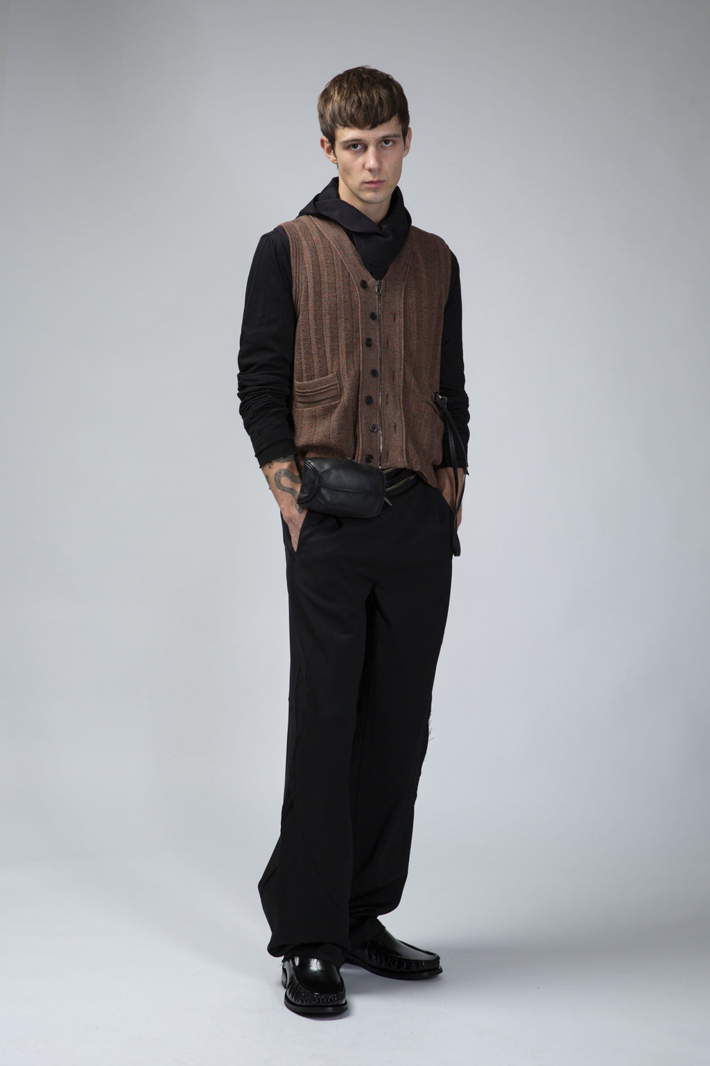 Fitz Knit Vest Melange Orange