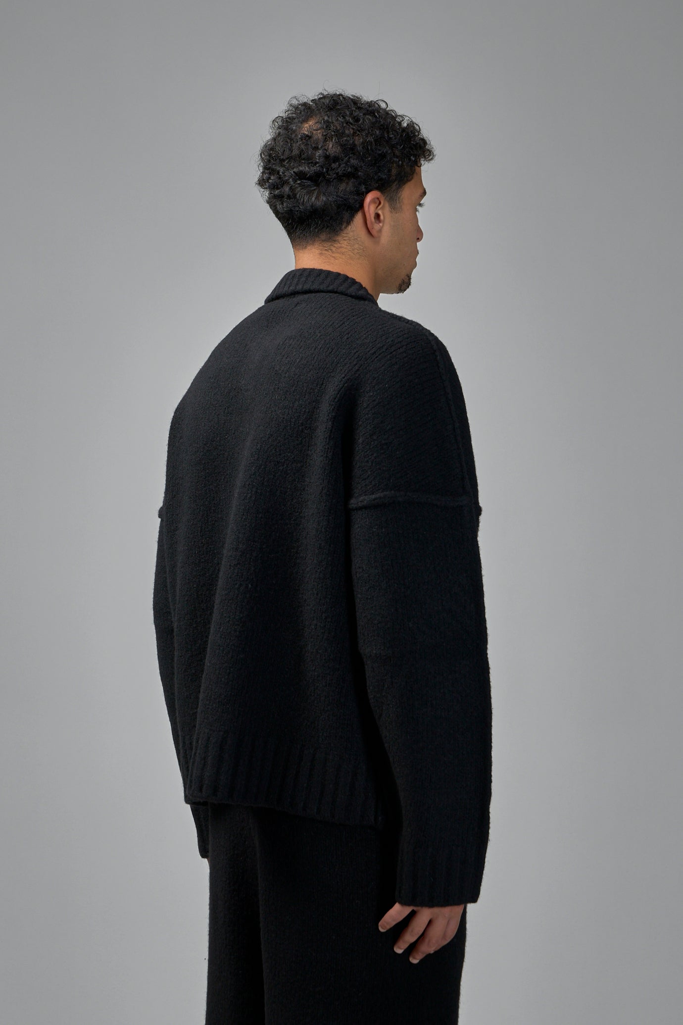 Wool Knit Polo Sweater