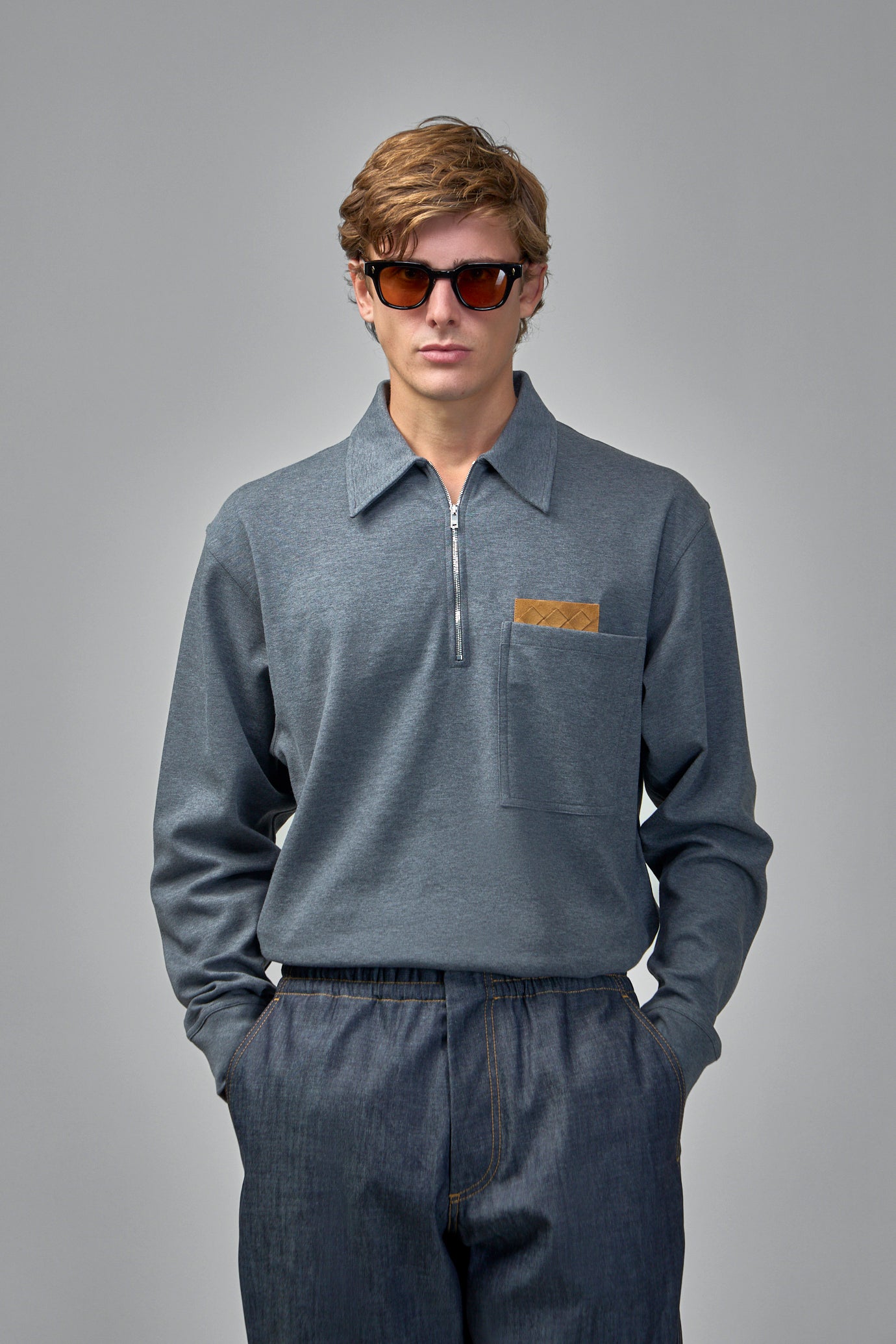 Double Cotton Melange Polo