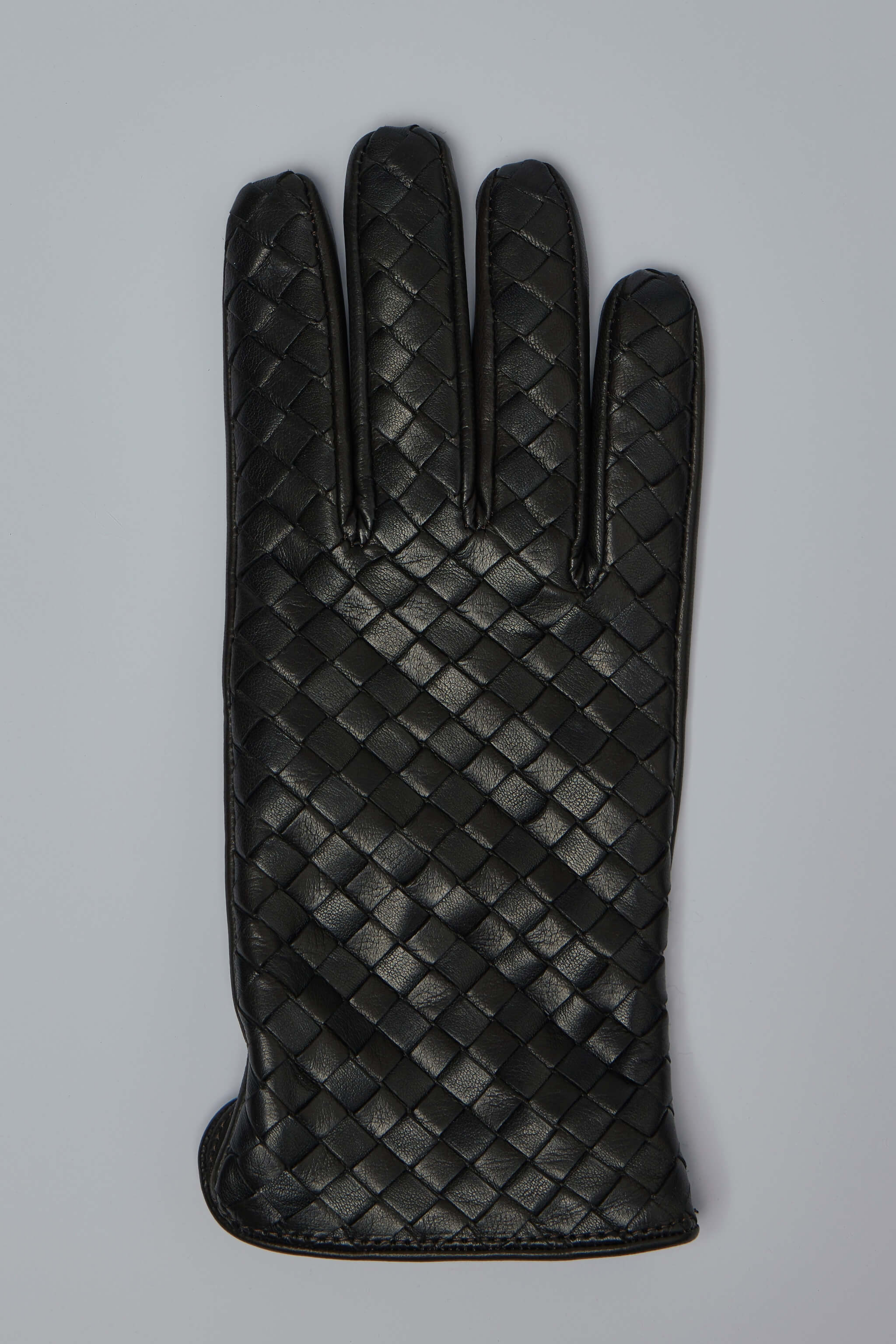 Intrecciato Leather Gloves Fondant