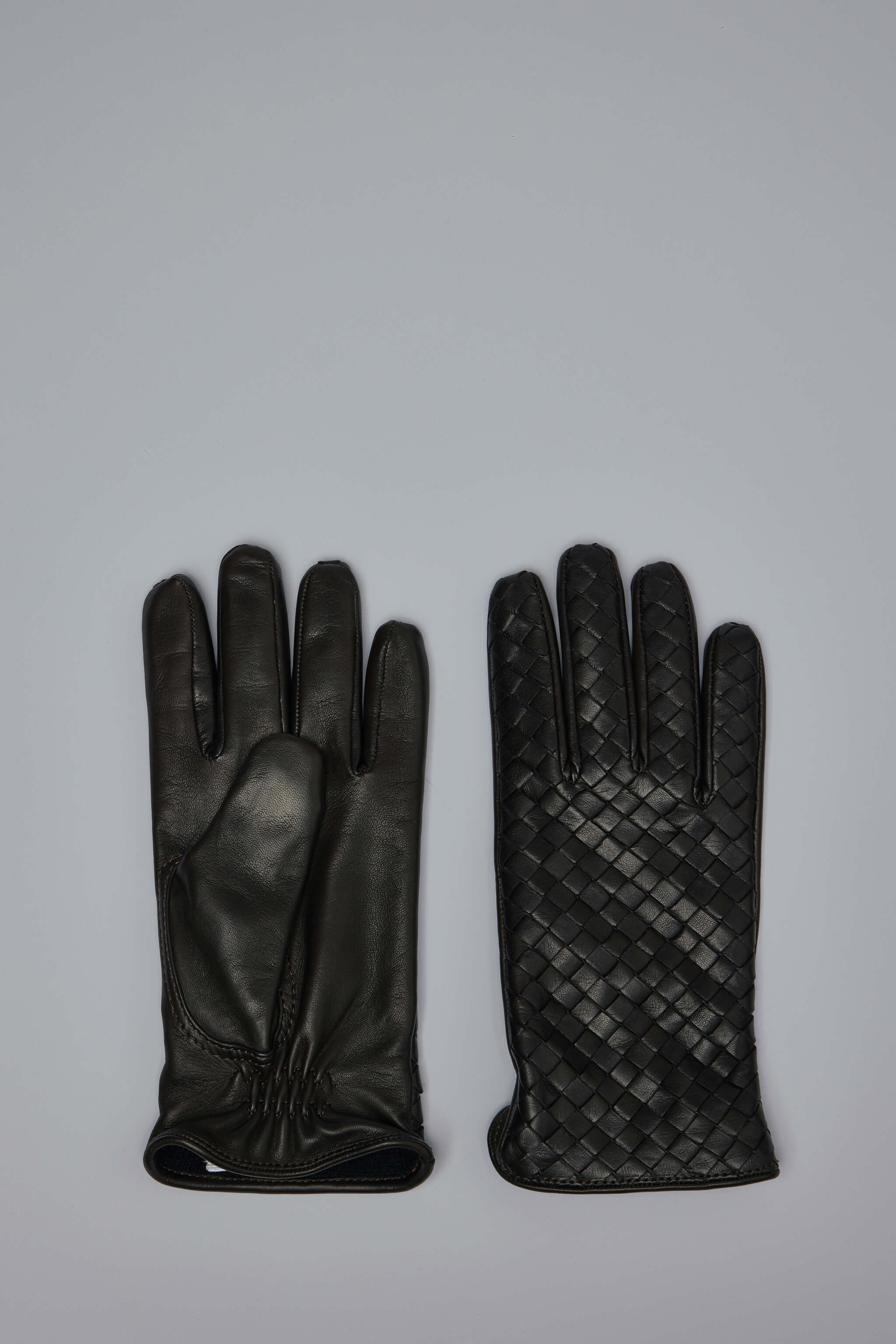 Intrecciato Leather Gloves Fondant