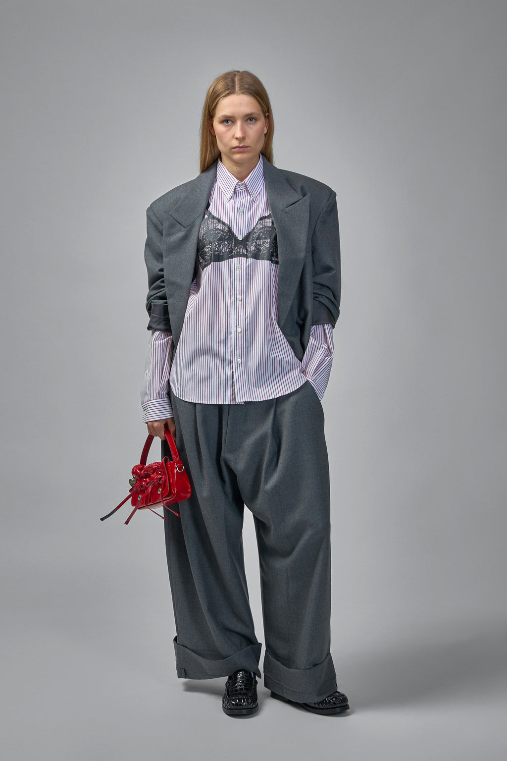 Trompe L’oeil Button-down Woven Shirt