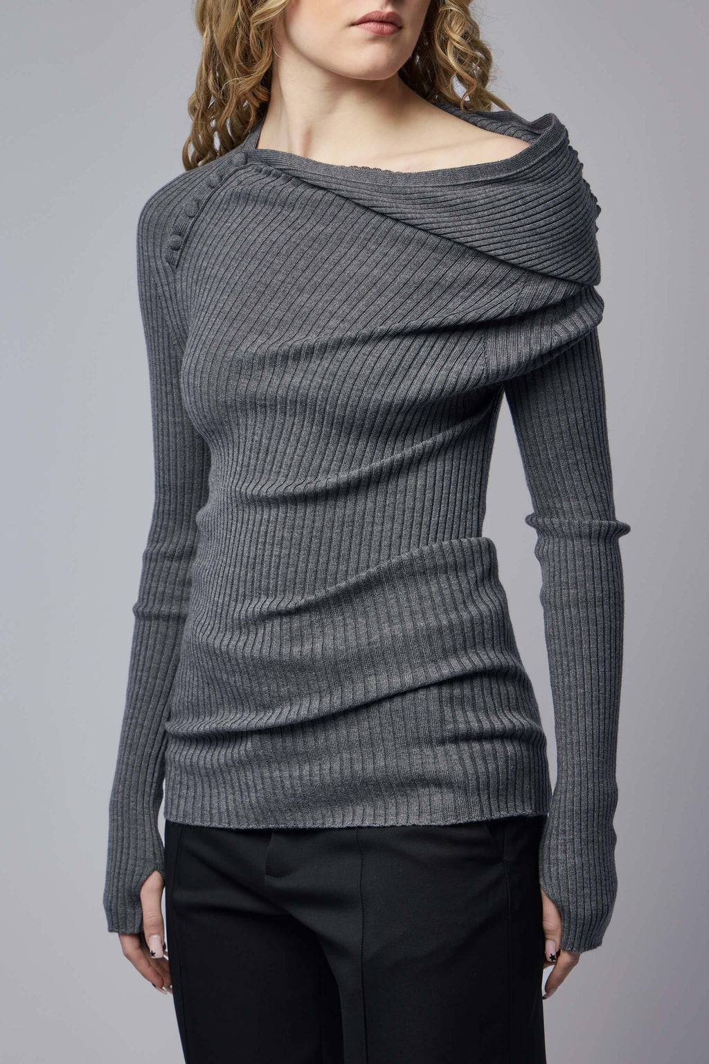 Merino Wool Asymetric Pullover