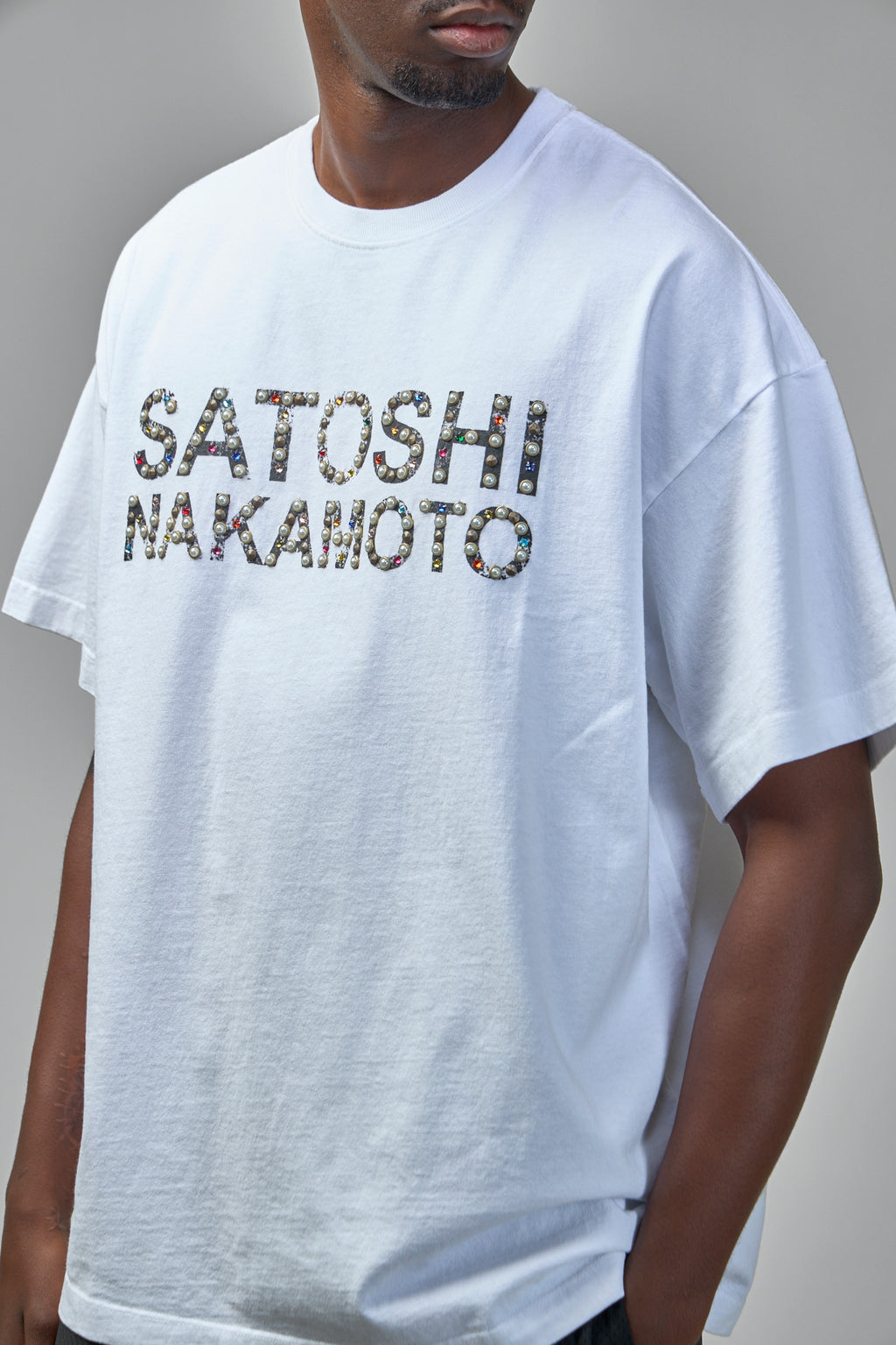 Pearl Studded Logo Tee