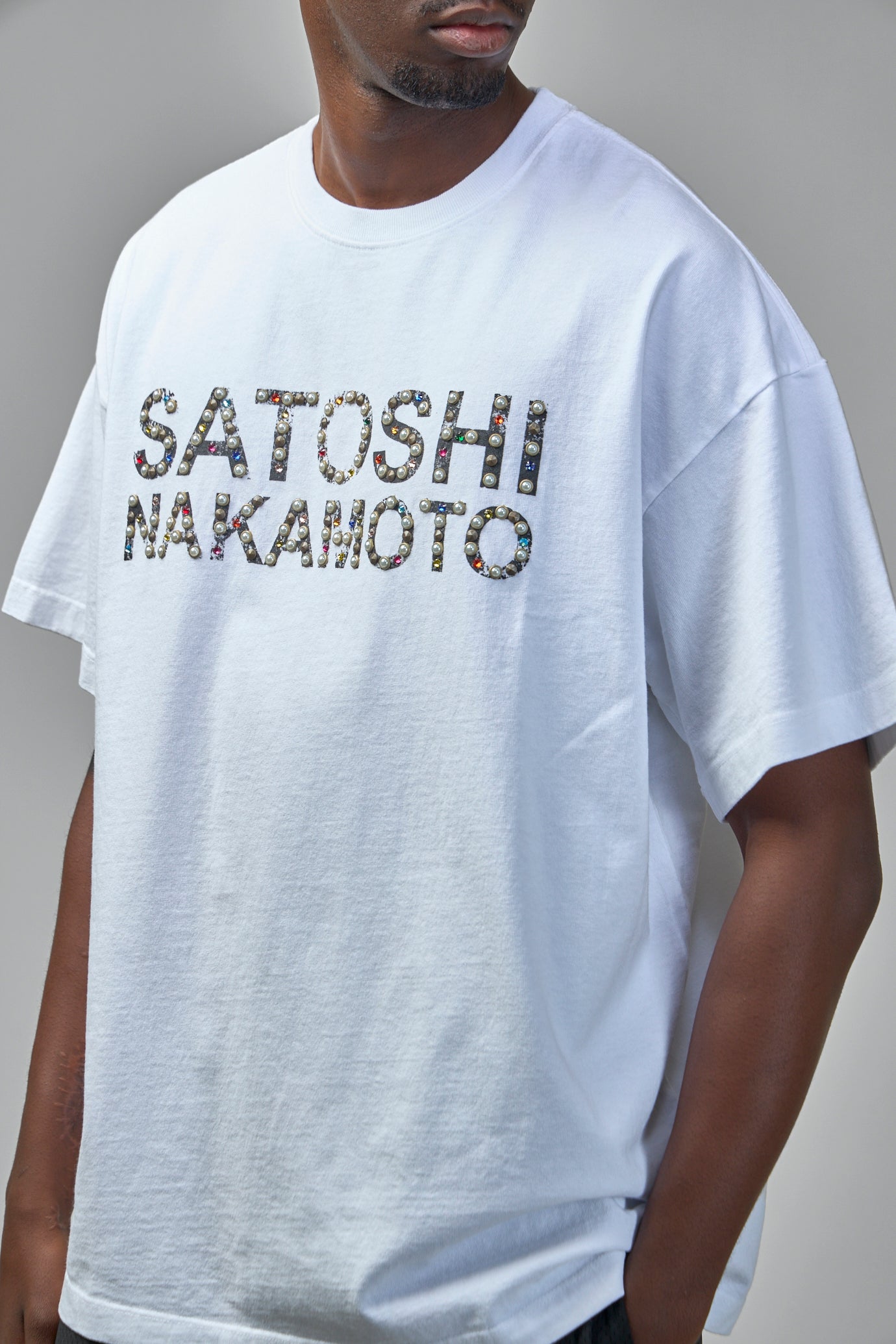 Pearl Studded Logo Tee