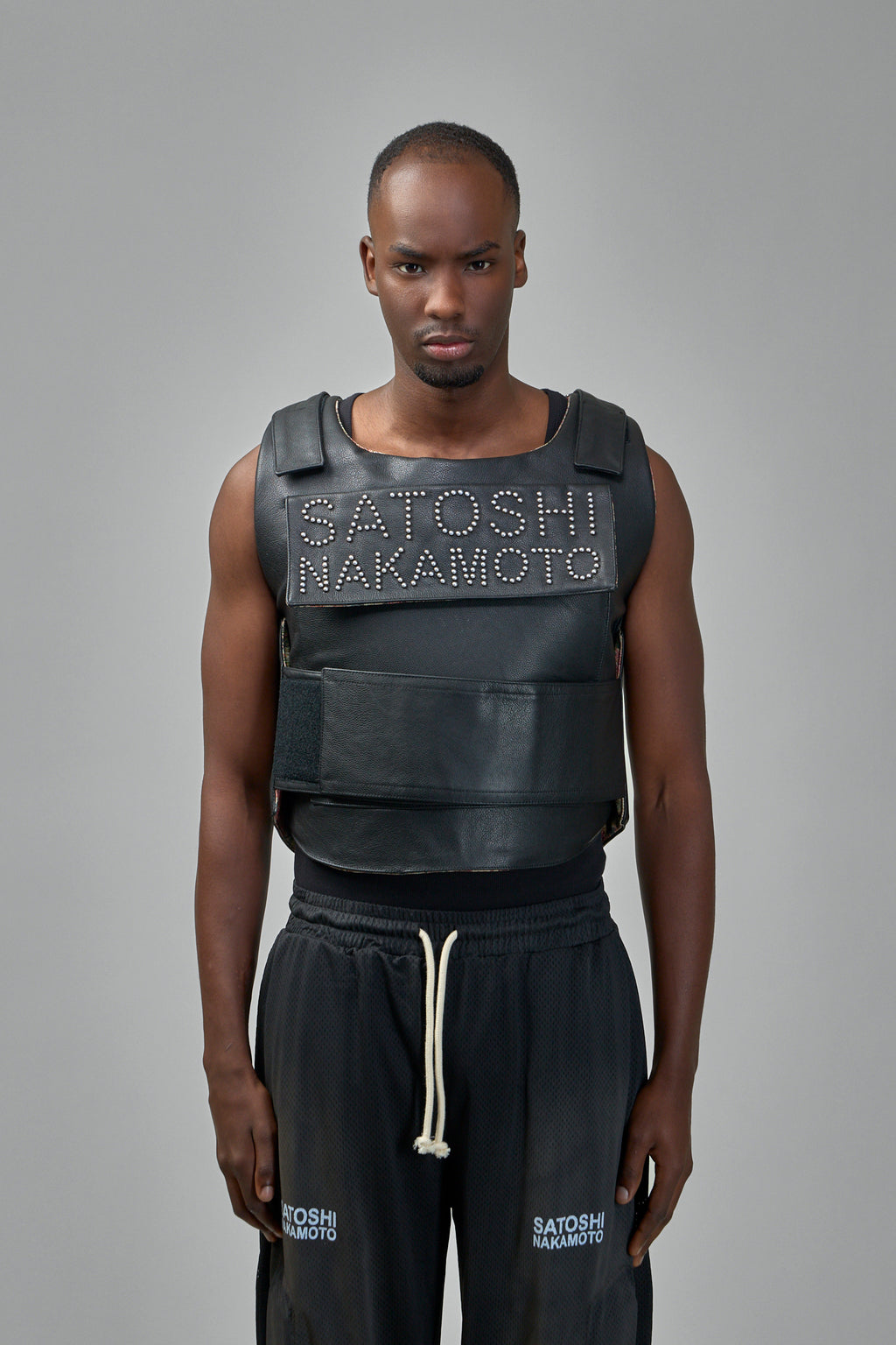 Pearl Studded Leather Bulletproof Vest