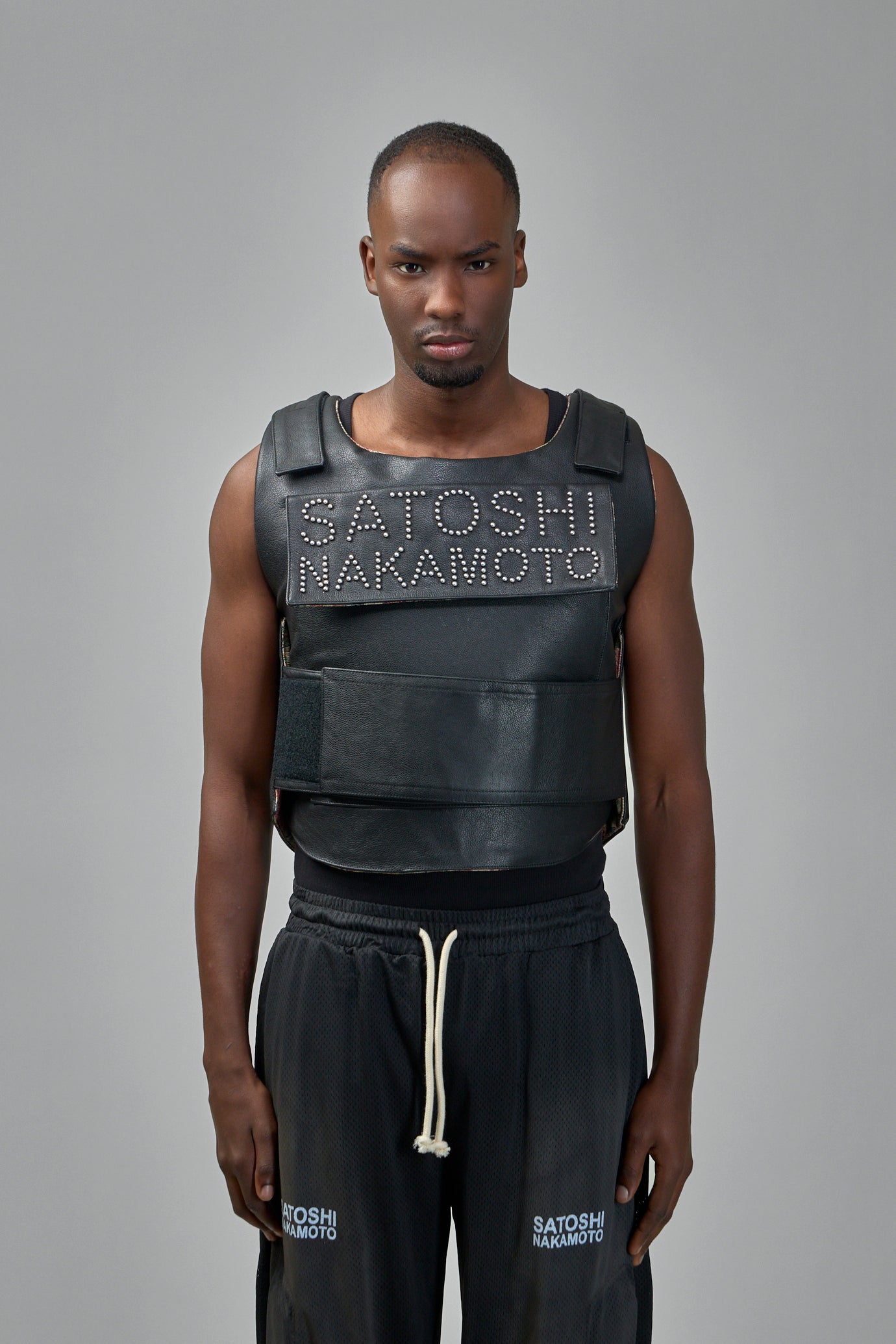 Pearl Studded Leather Bulletproof Vest