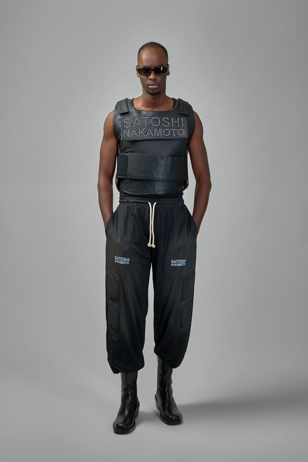 Pearl Studded Leather Bulletproof Vest
