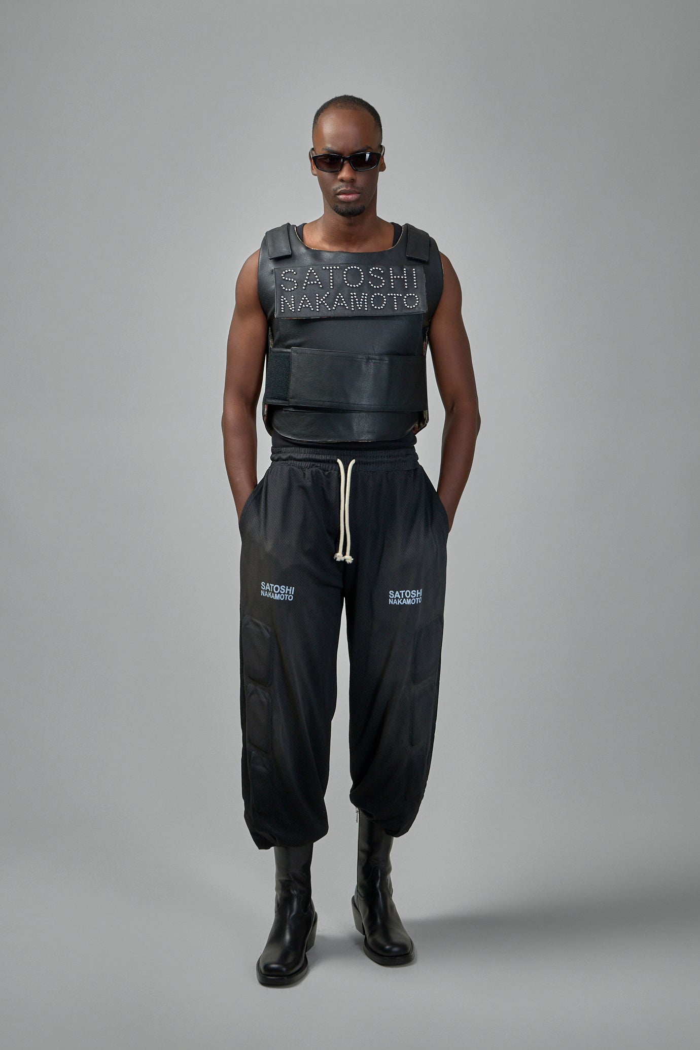 Pearl Studded Leather Bulletproof Vest