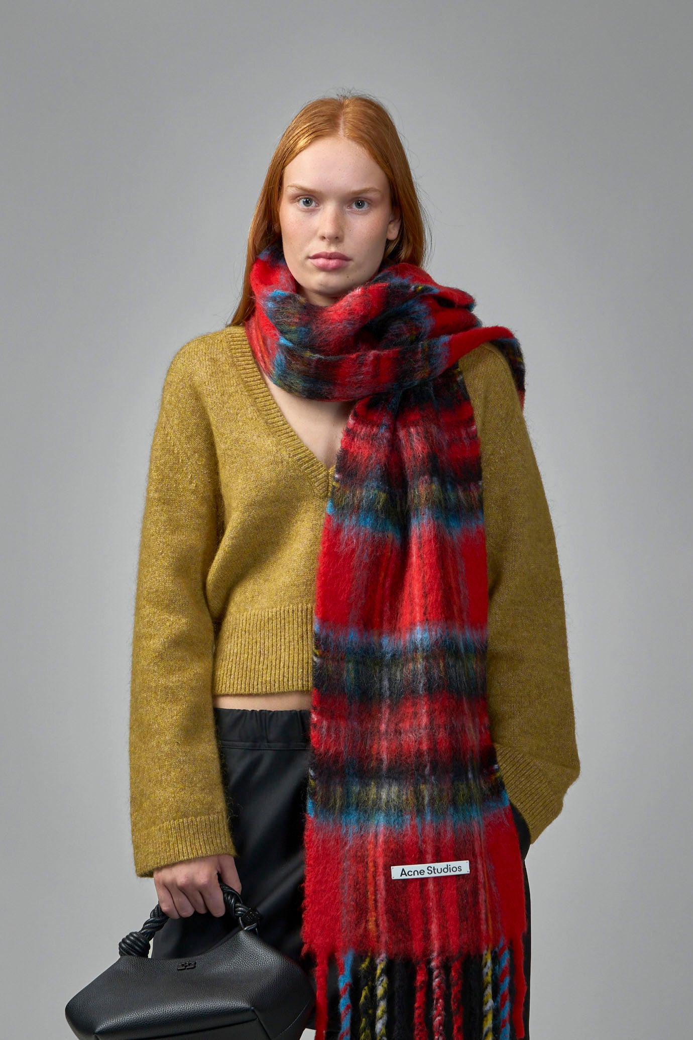 Brushed Mohair Mix Deep V-Neck