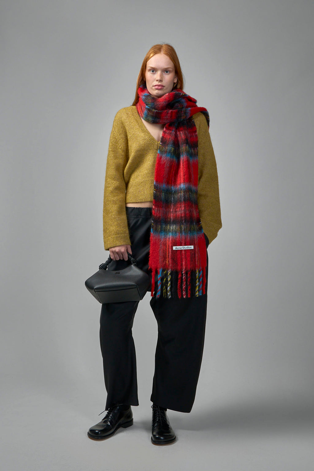 Brushed Mohair Mix Deep V-Neck