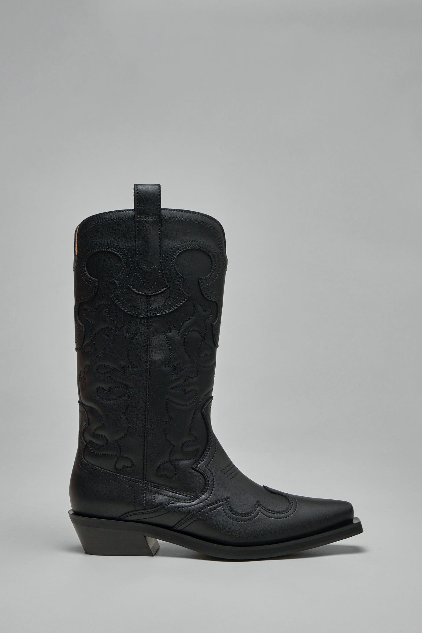 Mid Shaft Embroidered Western Boots