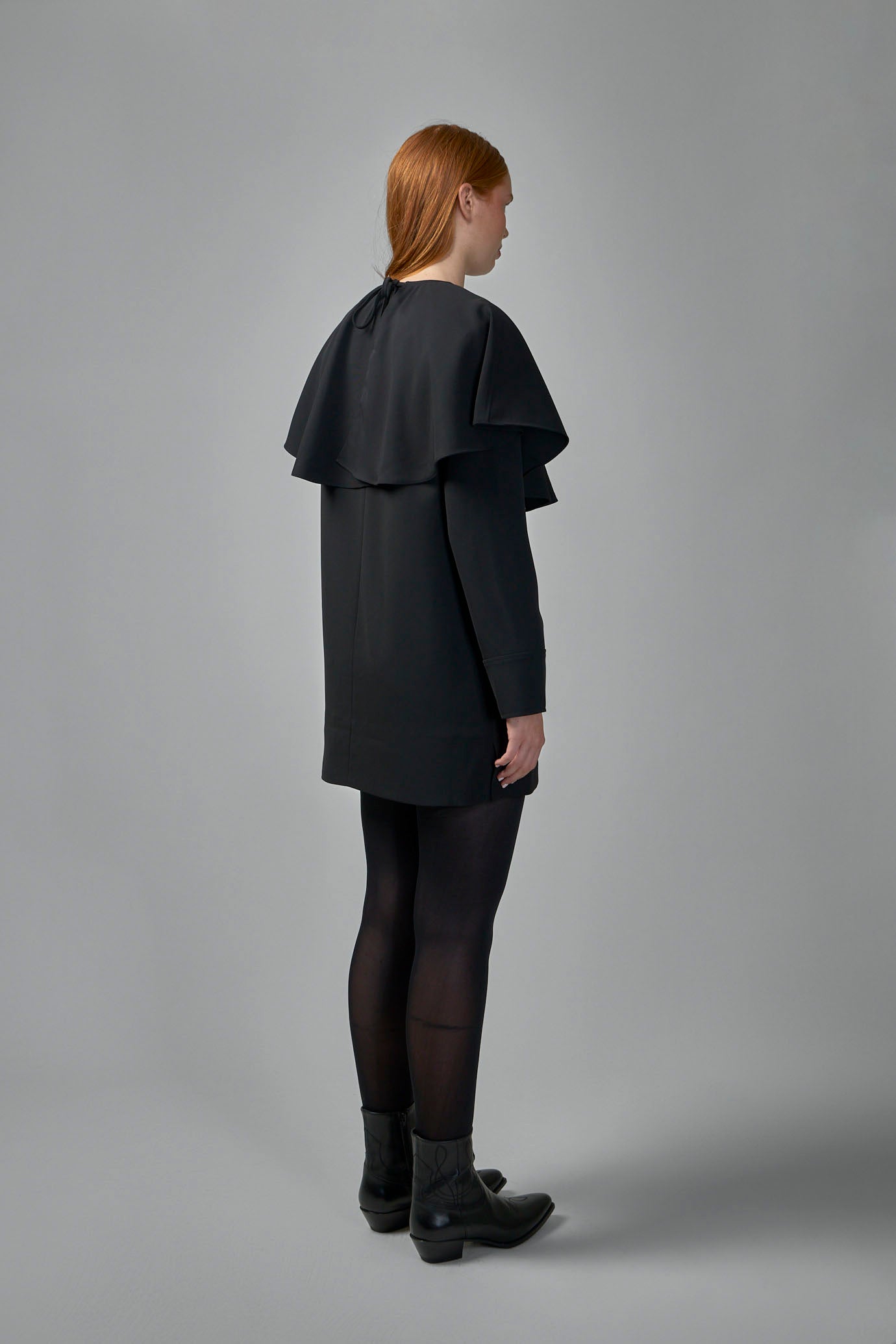 Light Twill Suiting Circle Collar Mini Dress