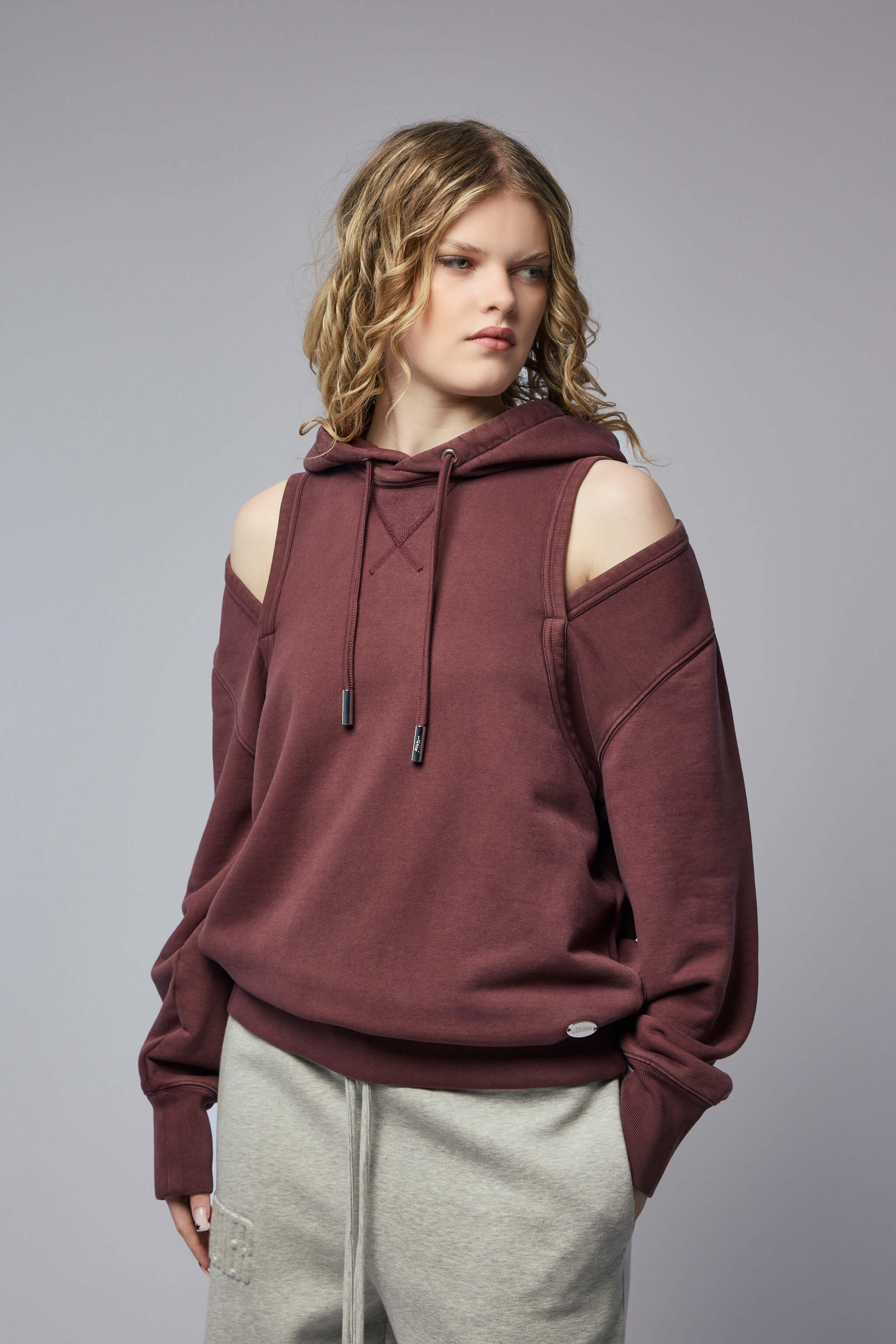 French Terry Cut Out Hoodie