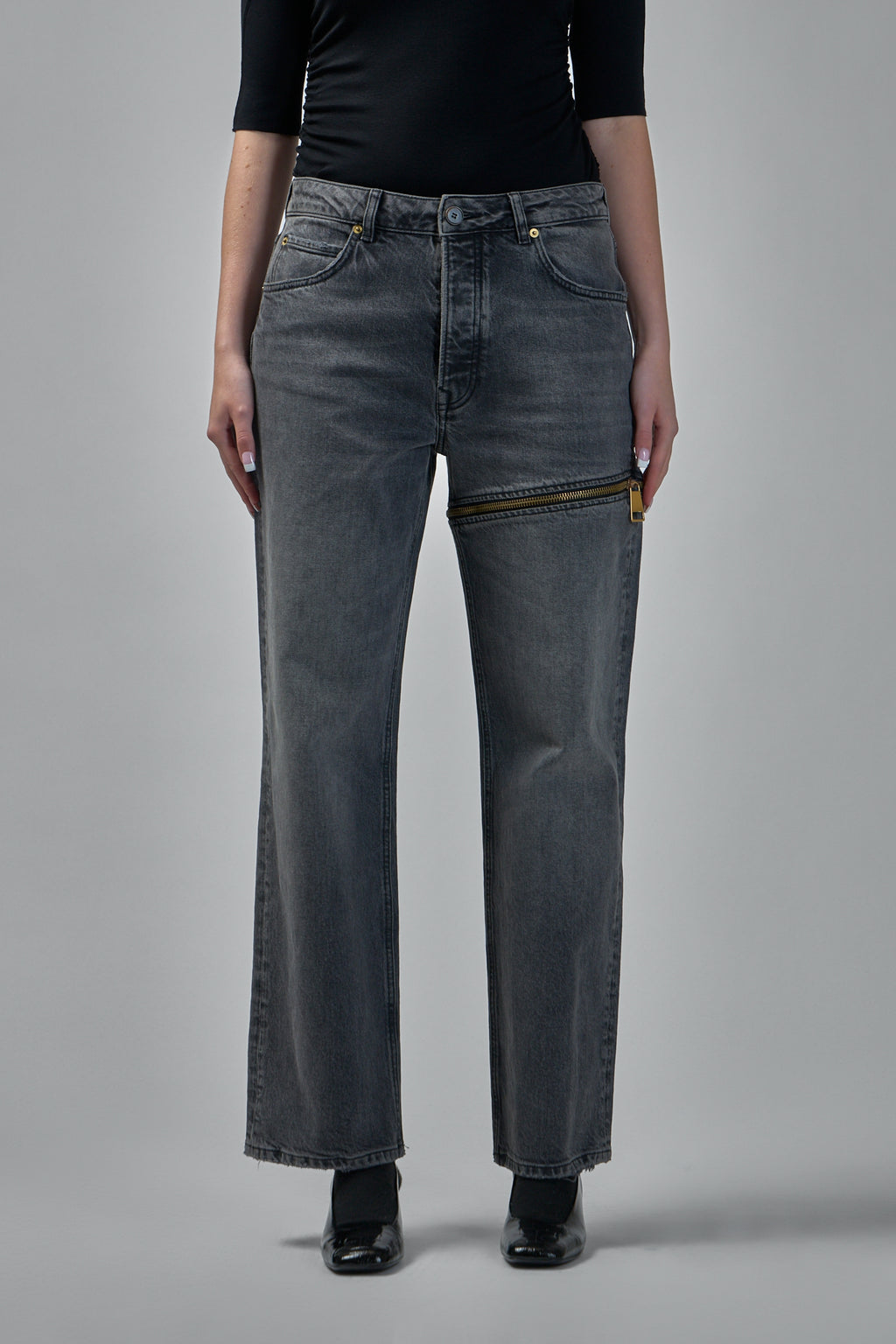 Denim Zipper Trouser